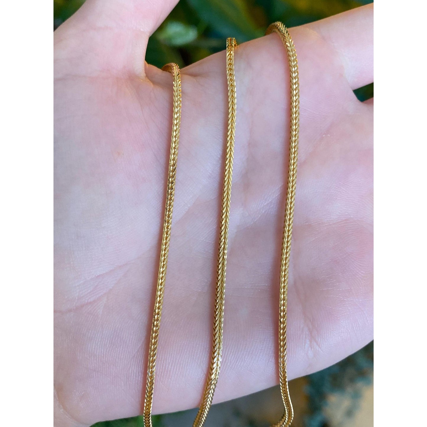 Solid 18k Yellow Gold Wheat Chain Necklace - 20 inches