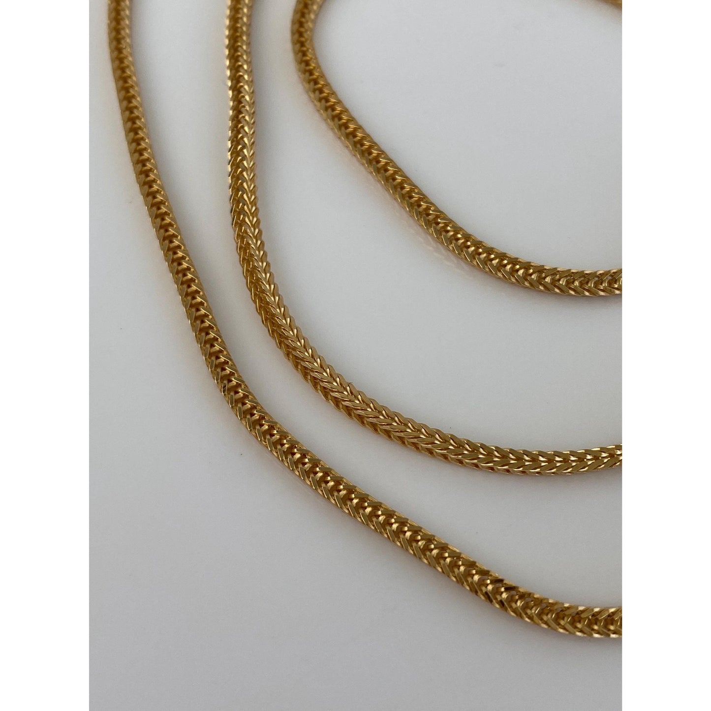 Solid 18k Yellow Gold Wheat Chain Necklace - 20 inches