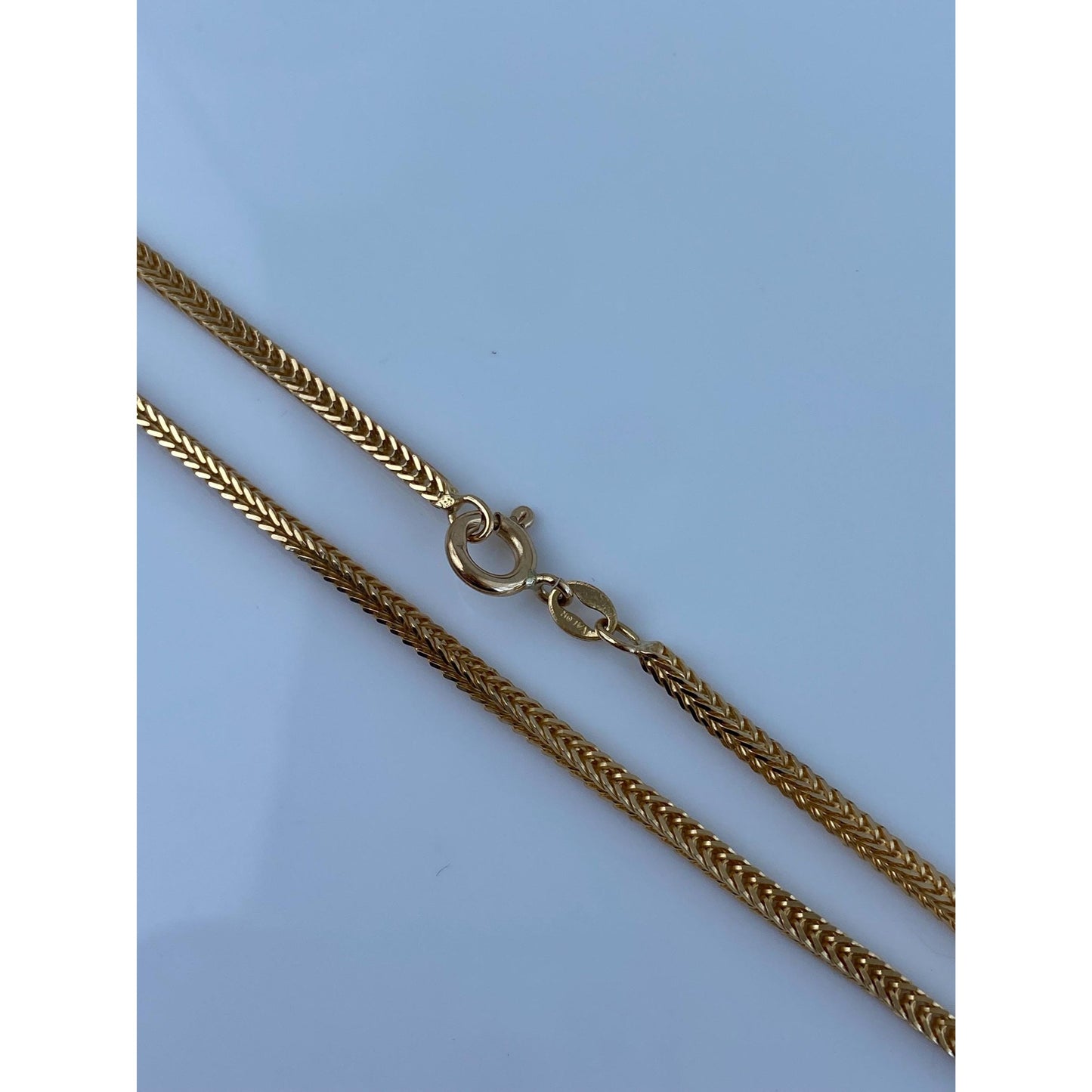 Solid 18k Yellow Gold Wheat Chain Necklace - 20 inches