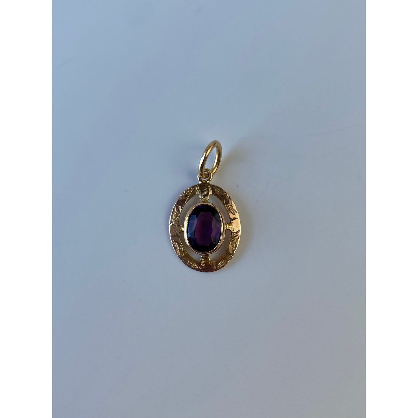 Vintage Solid 14k Rosey Gold Purple Cubic Zirconia Stick Pin Conversion Charm