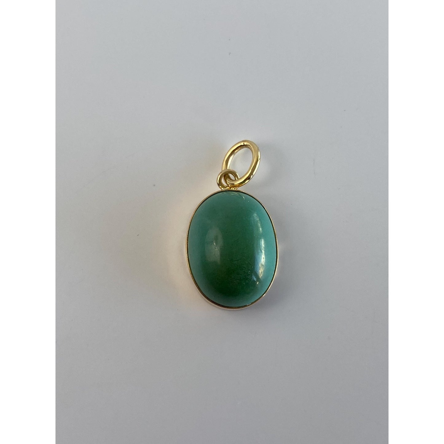 Vintage Solid 14k Yellow Gold Turquoise Stone Charm