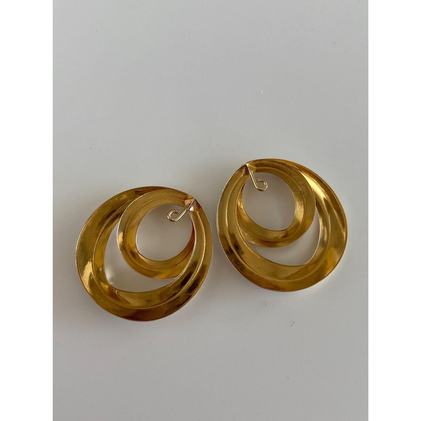 Vintage Solid 14k Yellow Gold Layered Earring Jackets
