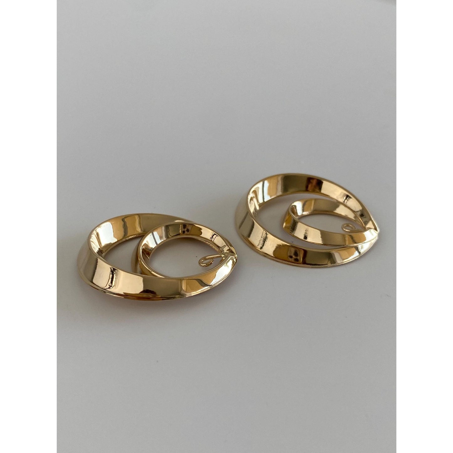 Vintage Solid 14k Yellow Gold Layered Earring Jackets