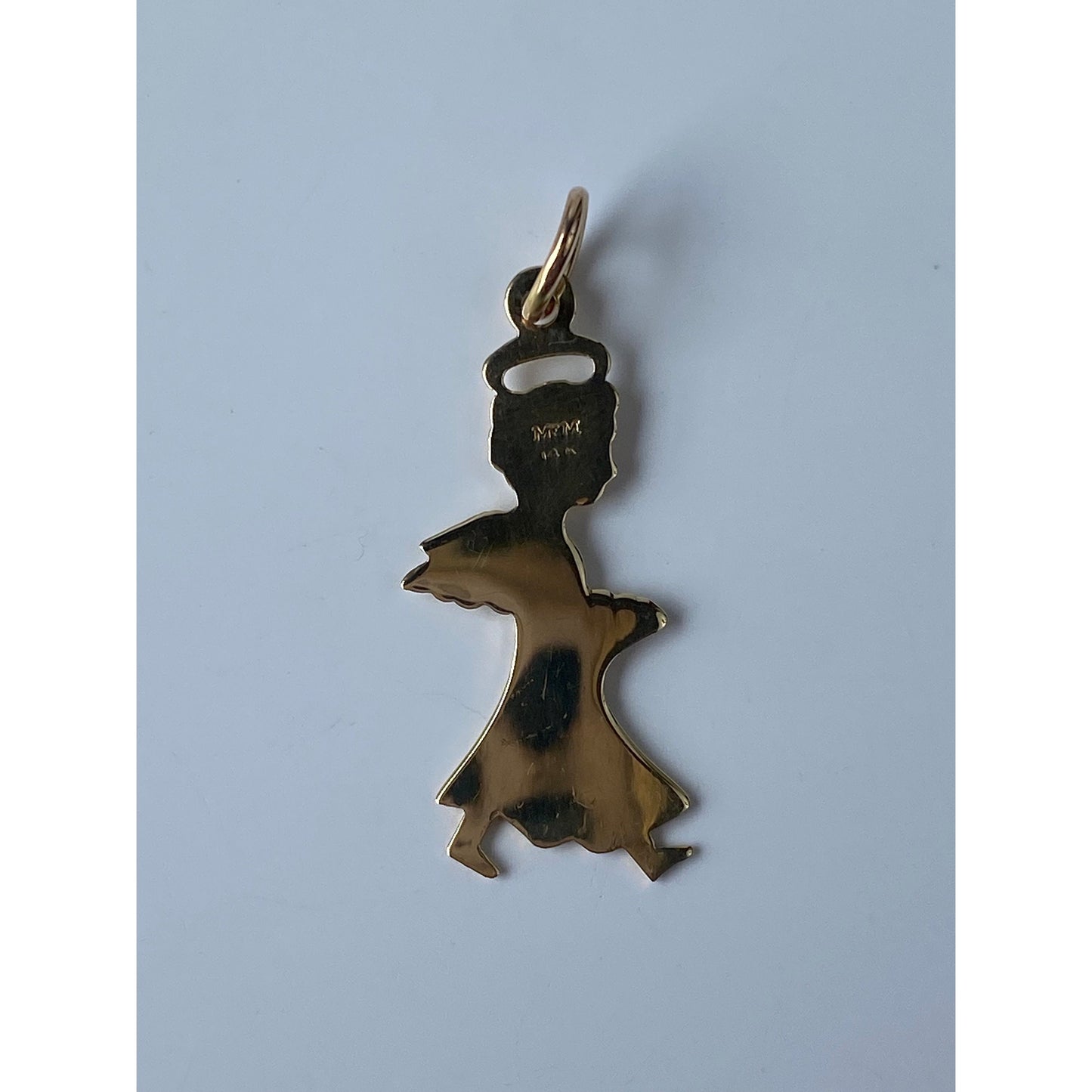 Vintage Solid 14k Yellow Gold Angel Charm