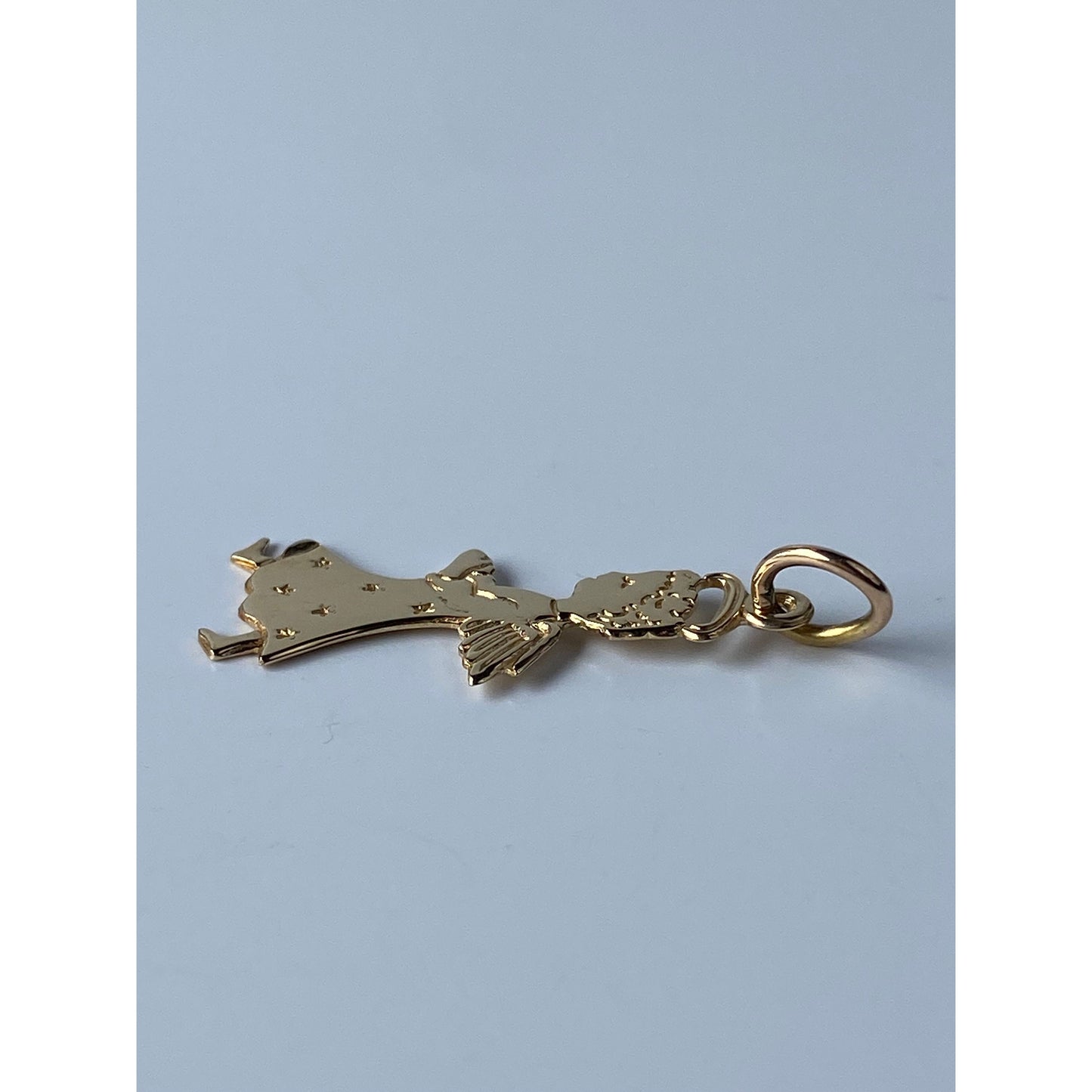 Vintage Solid 14k Yellow Gold Angel Charm