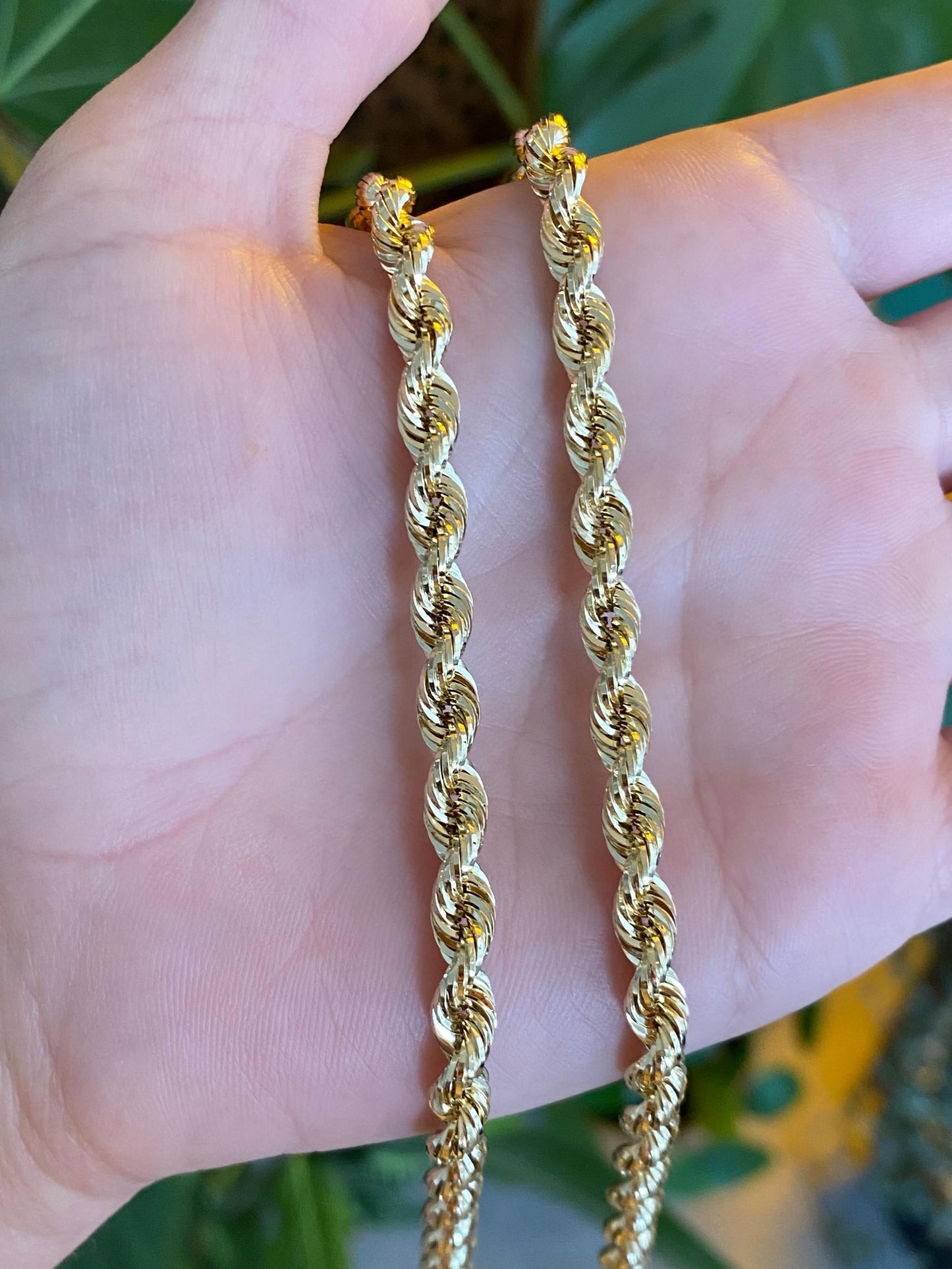 Vintage 14k Yellow Gold Rope Chain Necklace - 20.25 inches