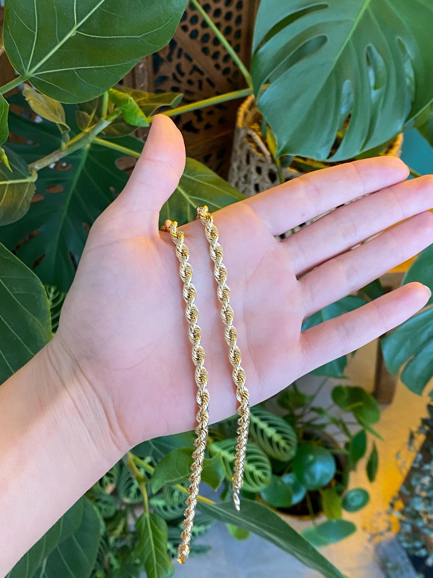 Vintage 14k Yellow Gold Rope Chain Necklace - 20.25 inches