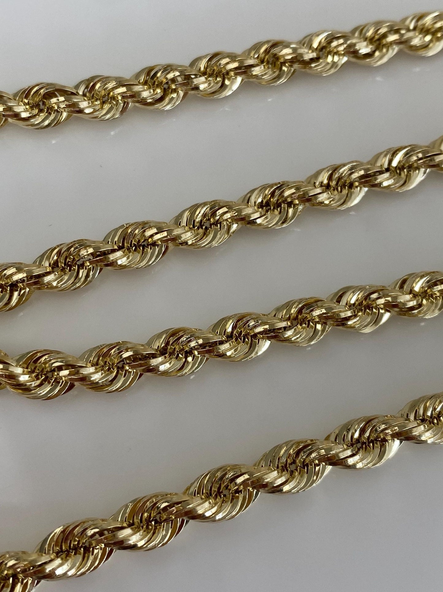 Vintage 14k Yellow Gold Rope Chain Necklace - 20.25 inches