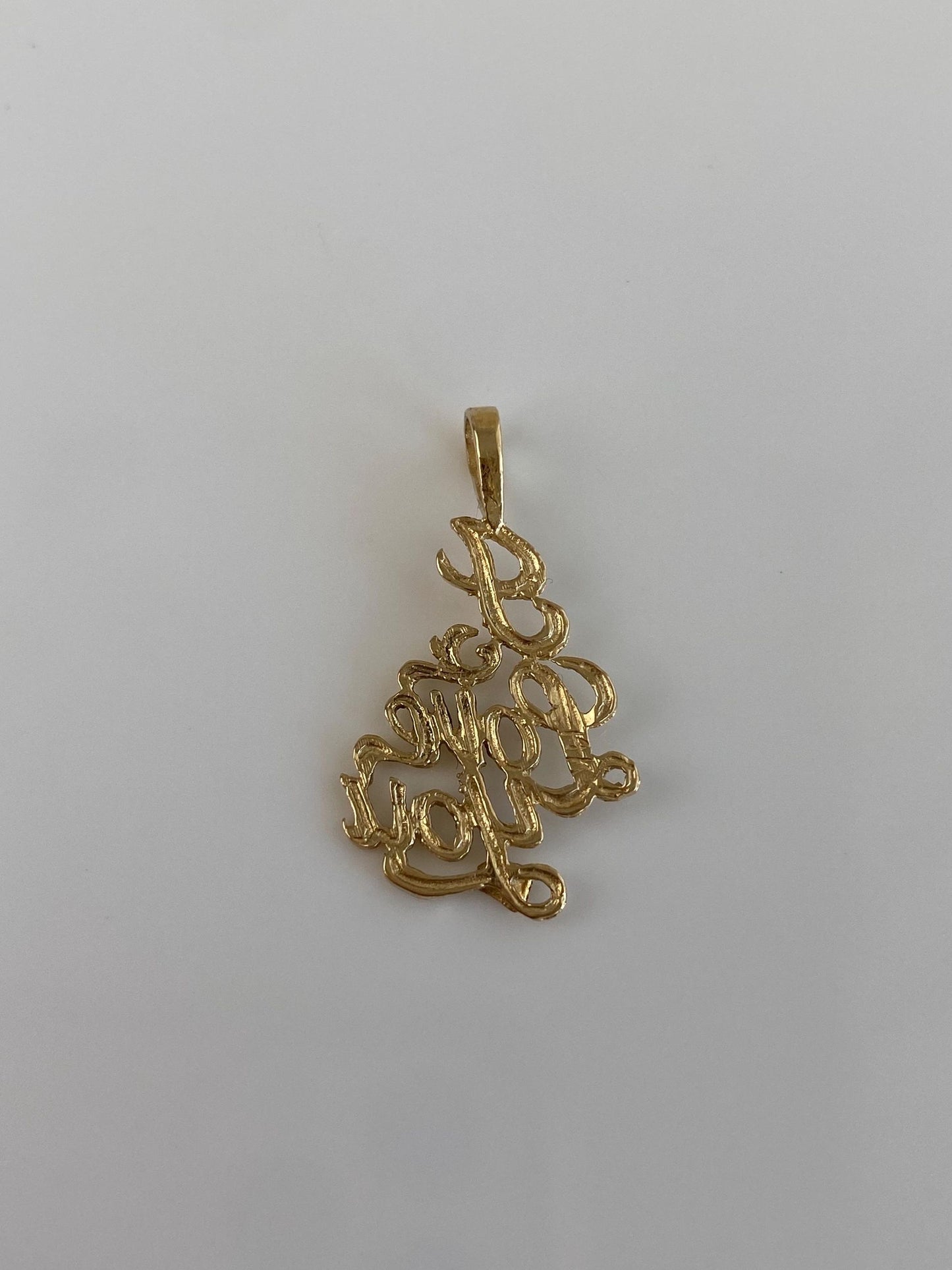 Vintage Solid 14k Yellow Gold 'I Love You' Charm
