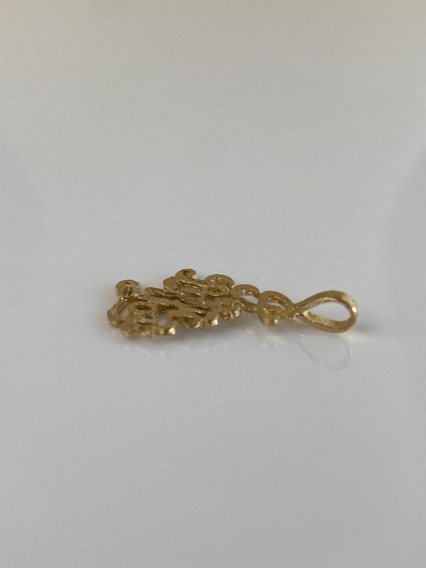 Vintage Solid 14k Yellow Gold 'I Love You' Charm