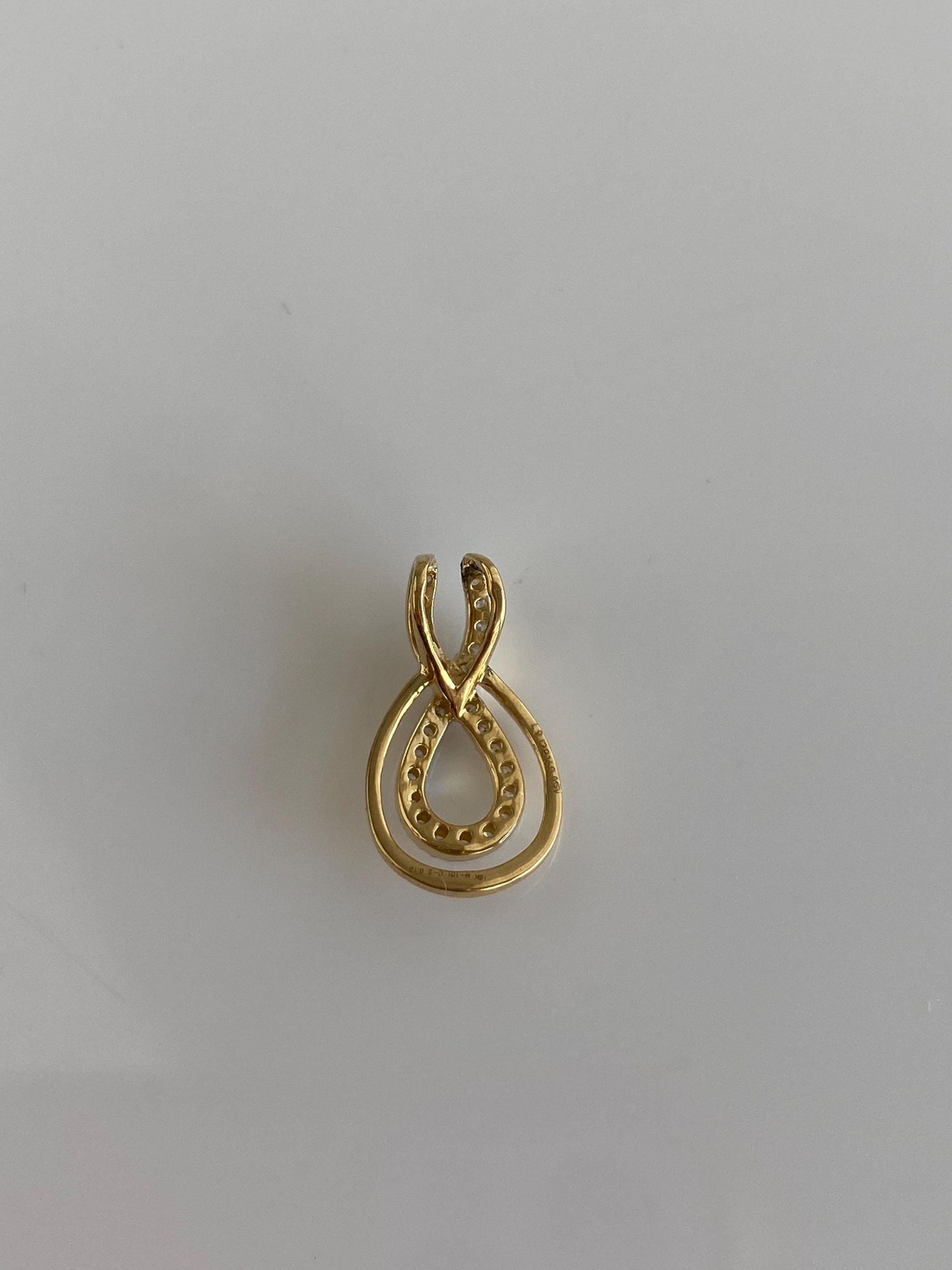 Vintage Solid 18k White & Yellow Gold Diamond Charm