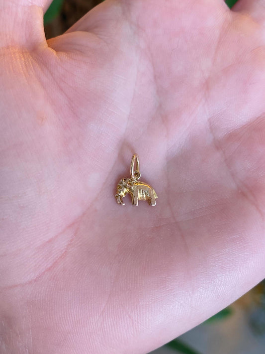 Vintage 9k Yellow Gold Elephant Charm