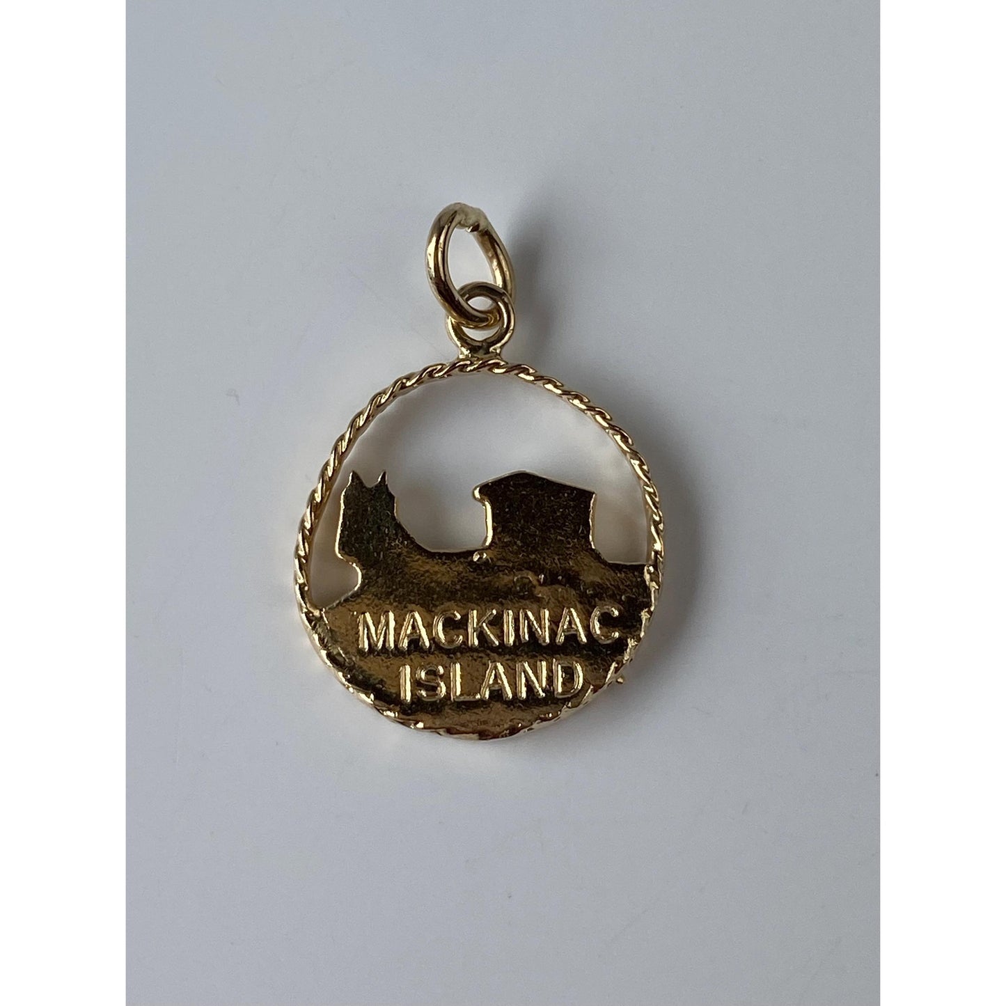 Vintage Solid 14k Yellow Gold Horse & Carriage 'Mackinac Island' Charm