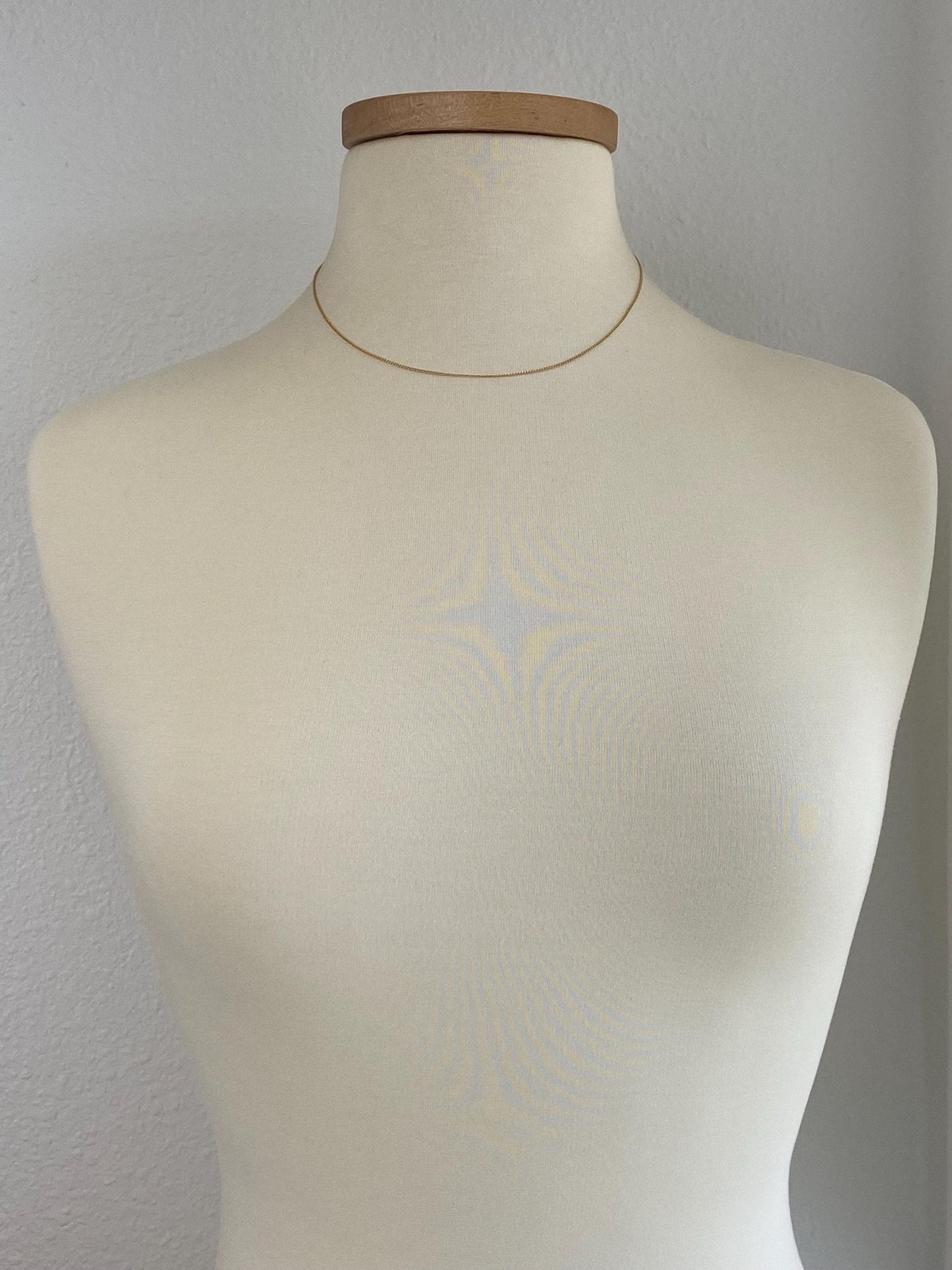 Vintage Solid 14k Yellow Gold Tight Curb Chain Necklace - 17 inches