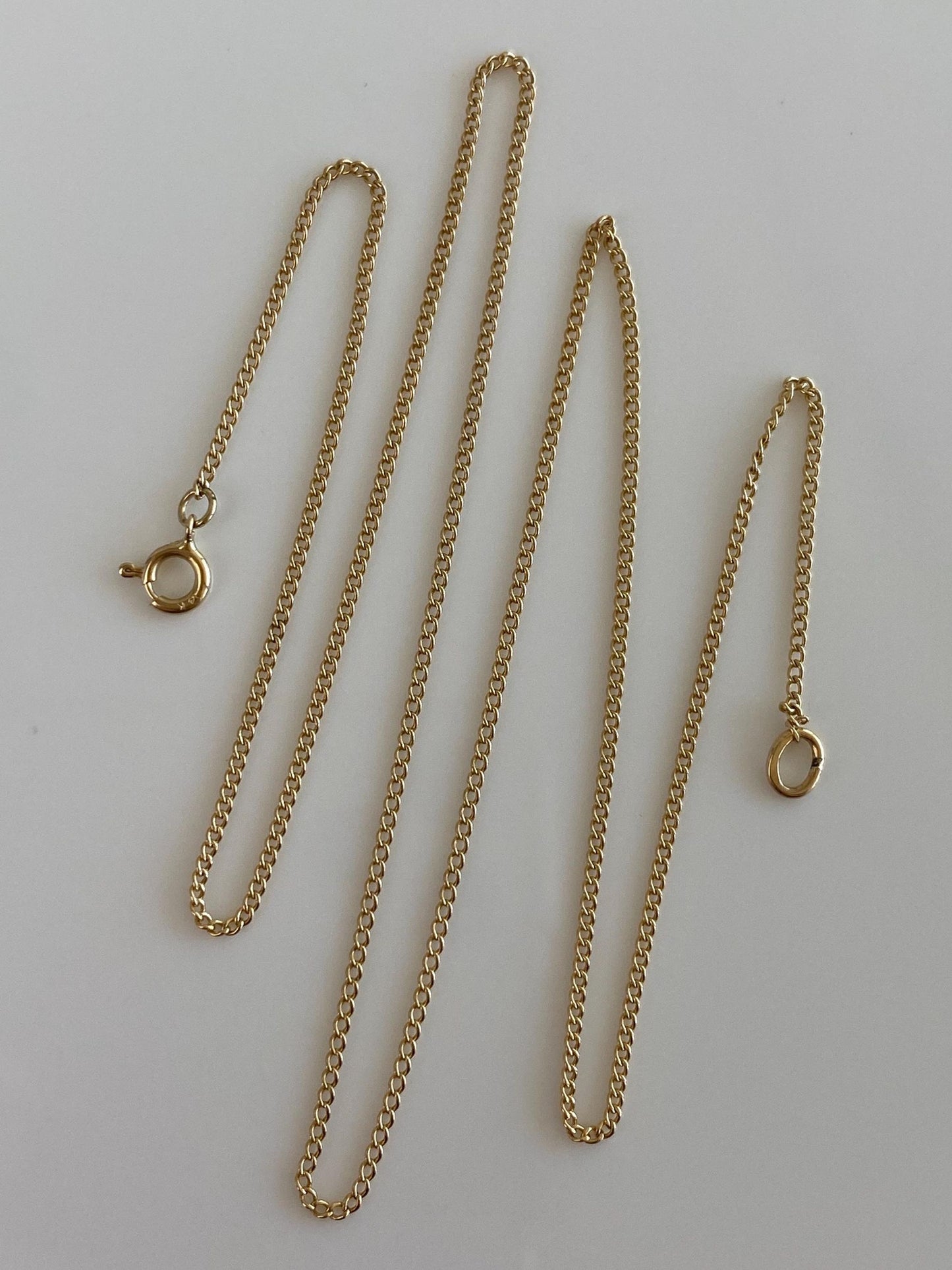 Vintage Solid 14k Yellow Gold Tight Curb Chain Necklace - 17 inches
