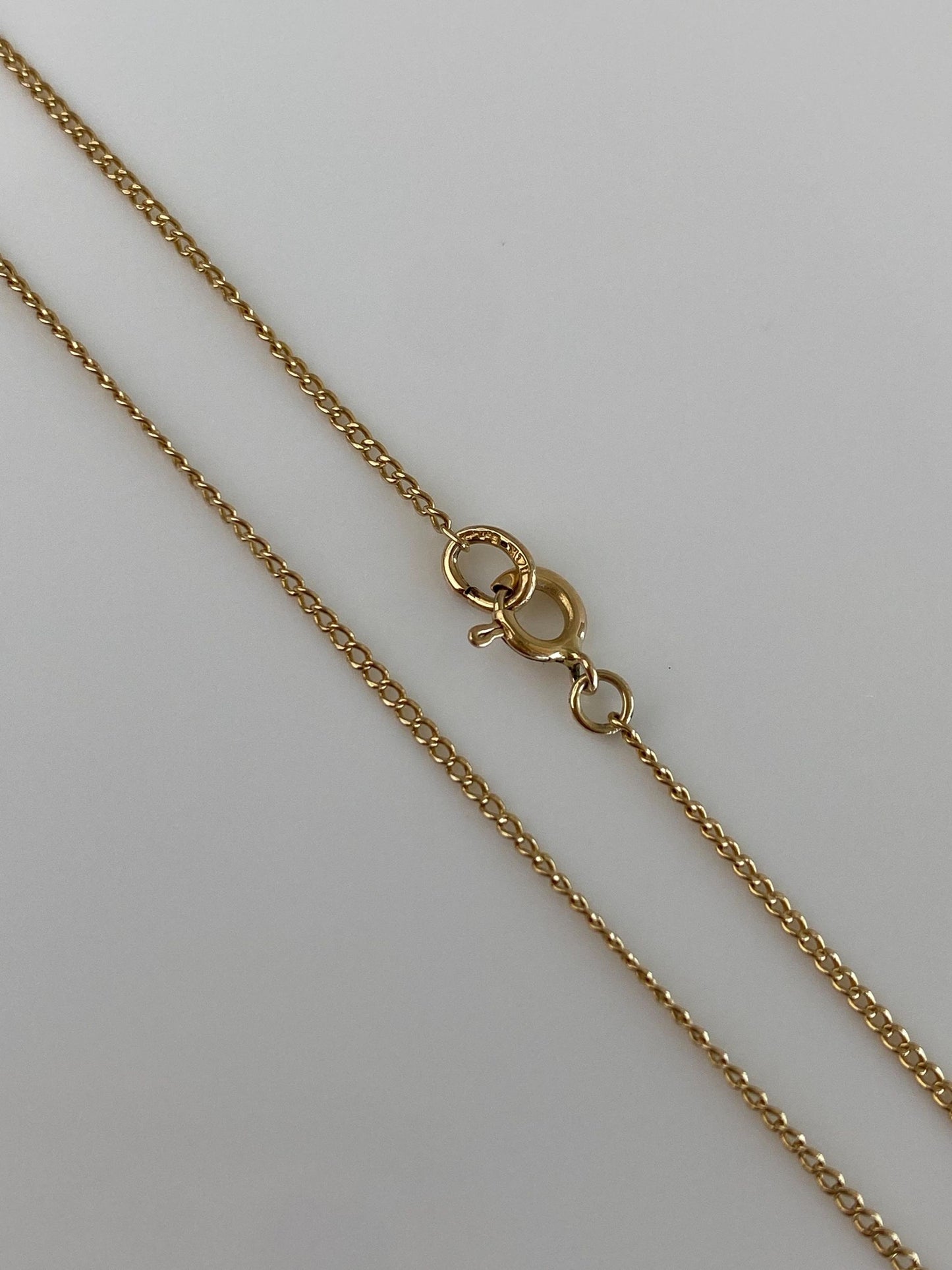 Vintage Solid 14k Yellow Gold Tight Curb Chain Necklace - 17 inches