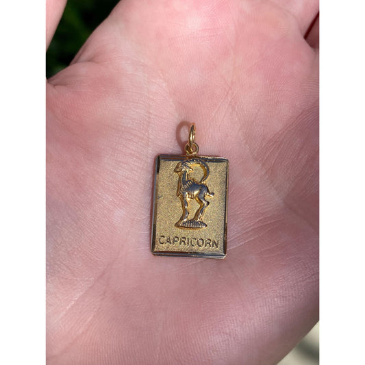Vintage Solid 22k Yellow Gold Capricorn Charm