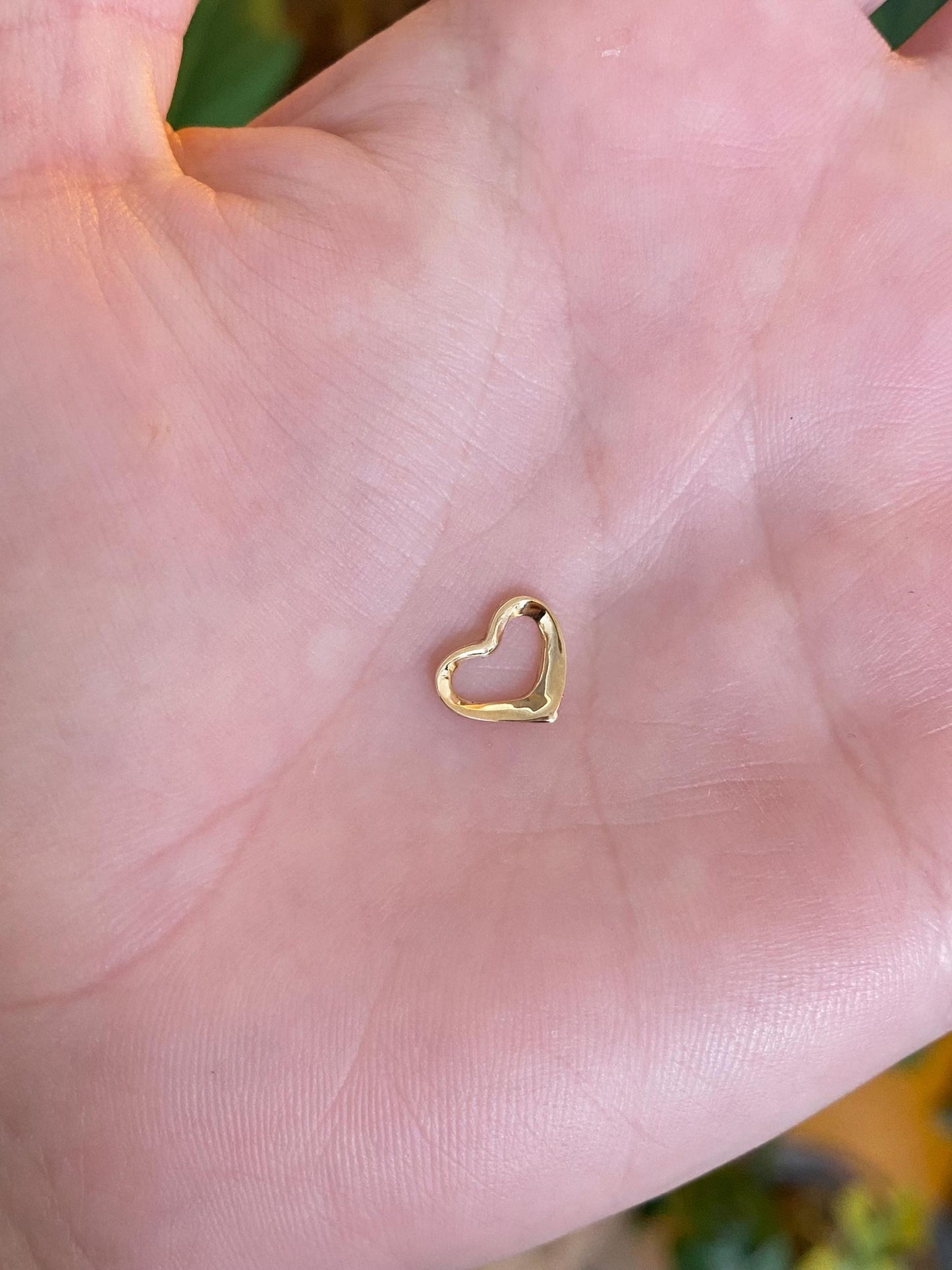 Vintage Solid 14k Yellow Gold Open Heart Charm