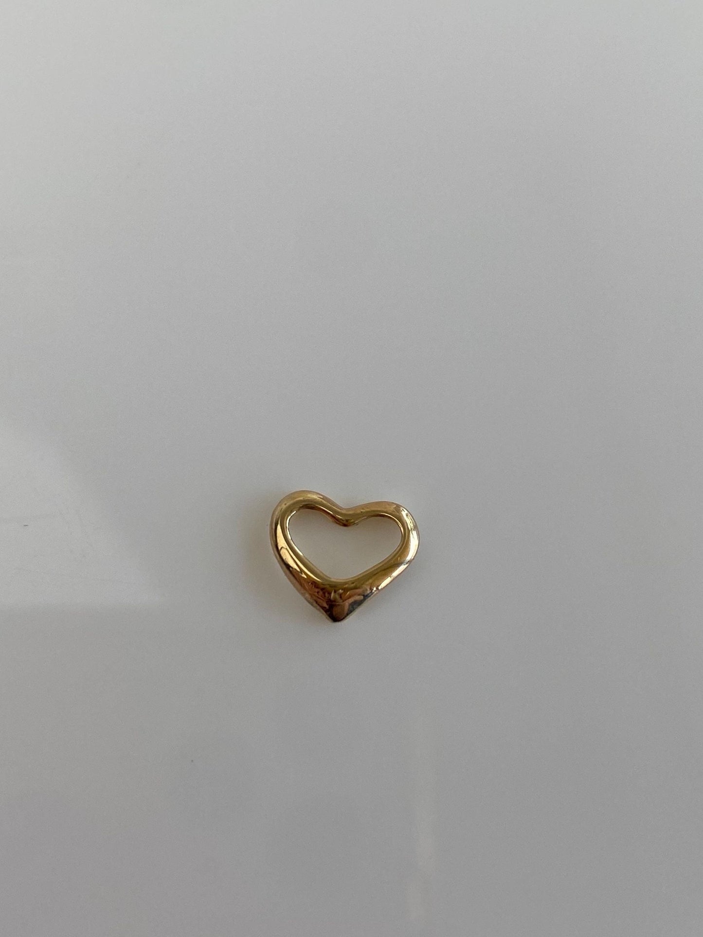 Vintage Solid 14k Yellow Gold Open Heart Charm