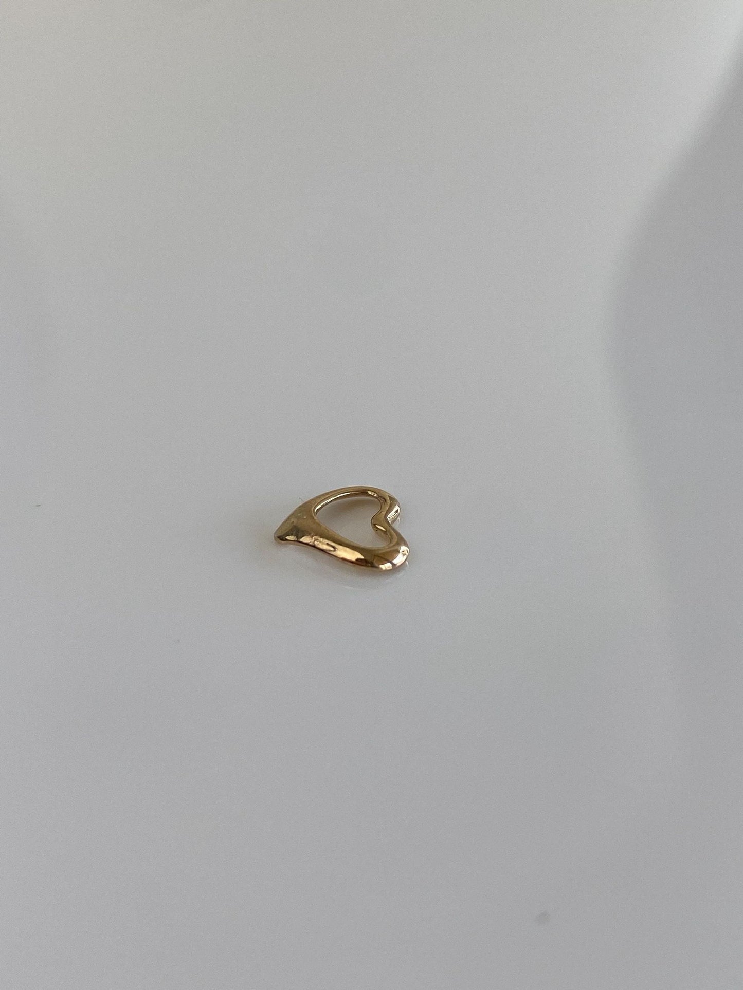 Vintage Solid 14k Yellow Gold Open Heart Charm