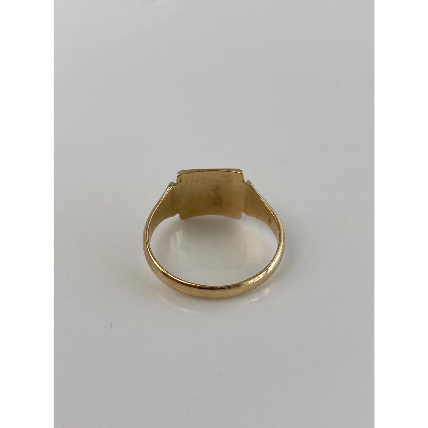 Vintage Solid 9k Yellow Gold Square Signet Ring - Size 9.75