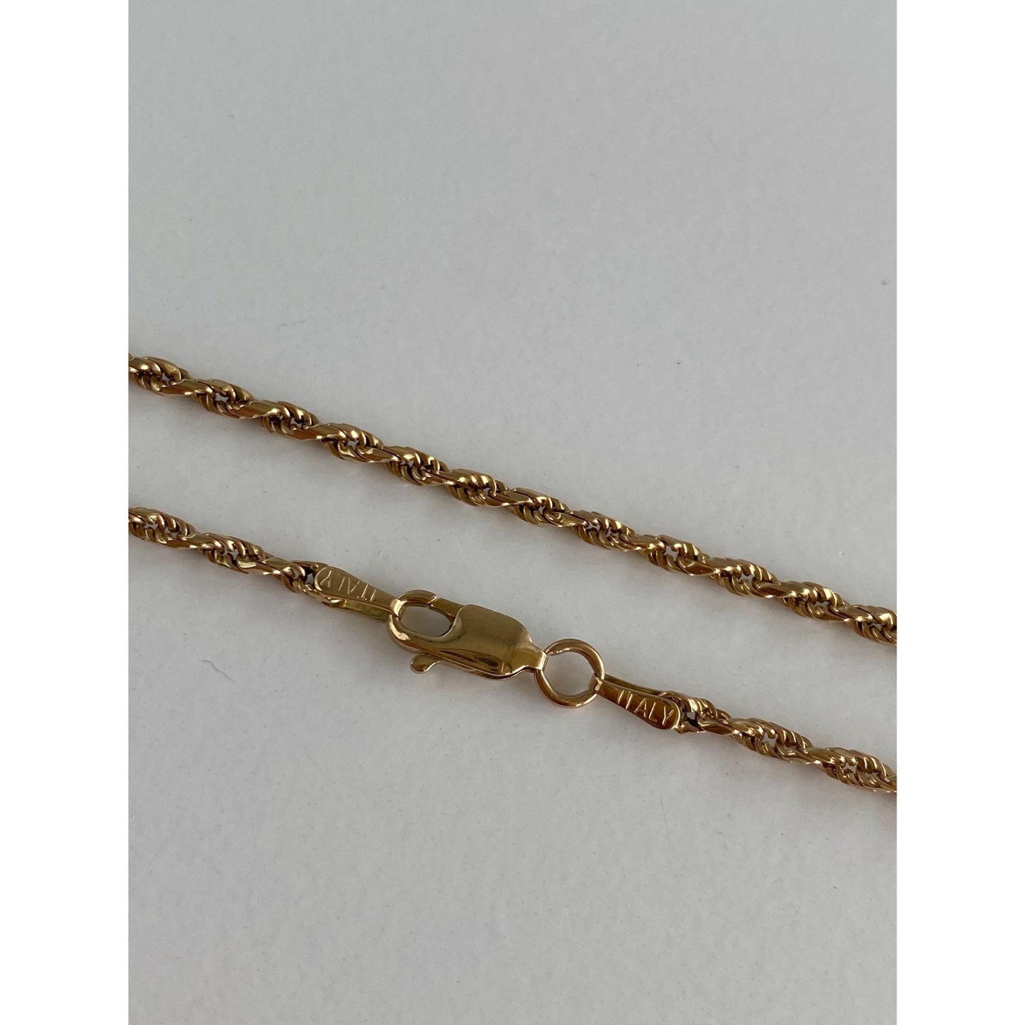 Vintage Solid 14k Yellow Gold Rope Chain Bracelet - 8 inches