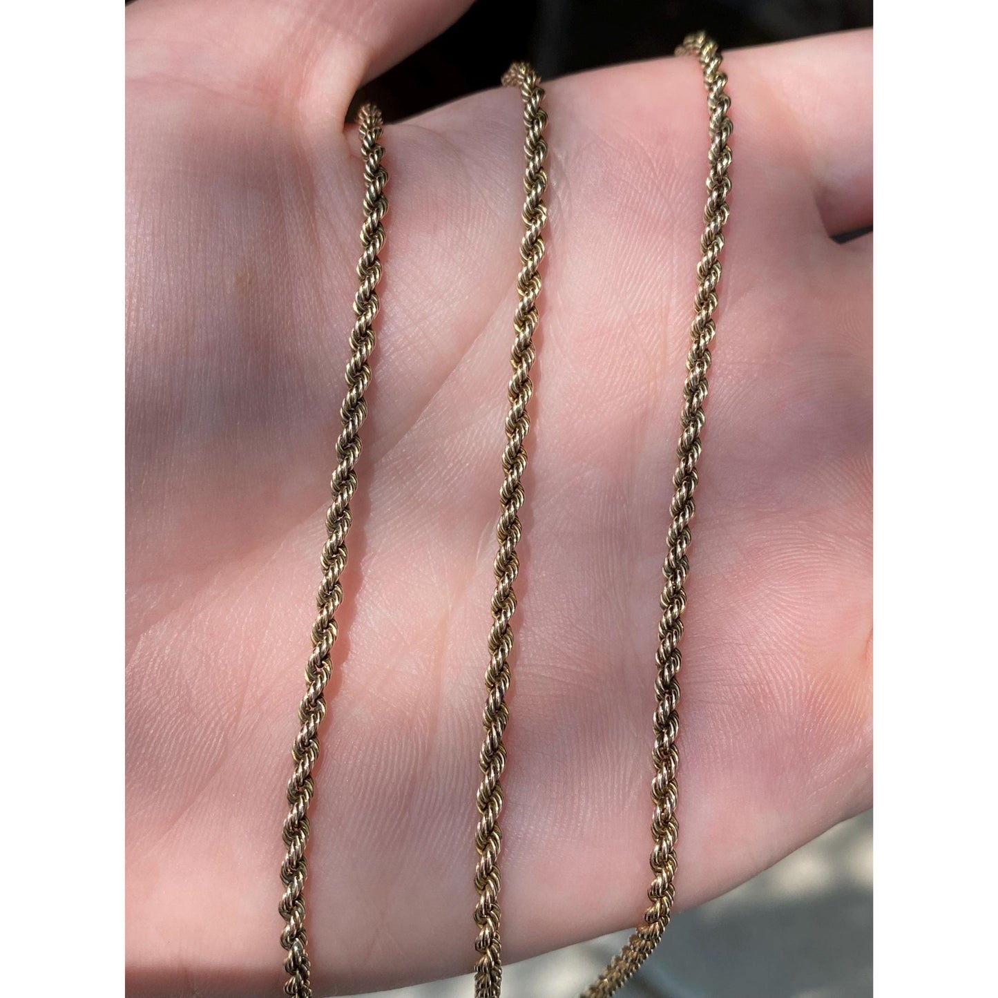 Vintage Solid 10k Yellow Gold Rope Chain Necklace - 25 inches