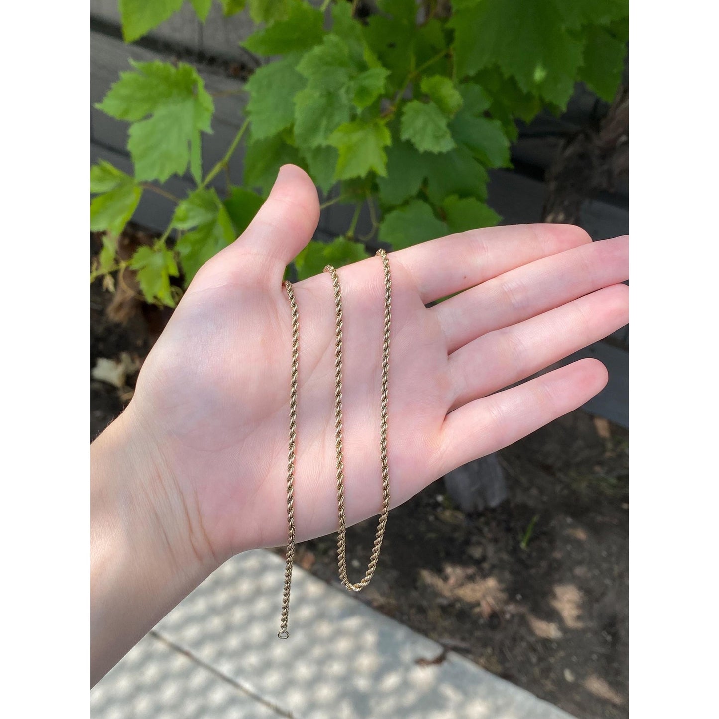 Vintage Solid 10k Yellow Gold Rope Chain Necklace - 25 inches