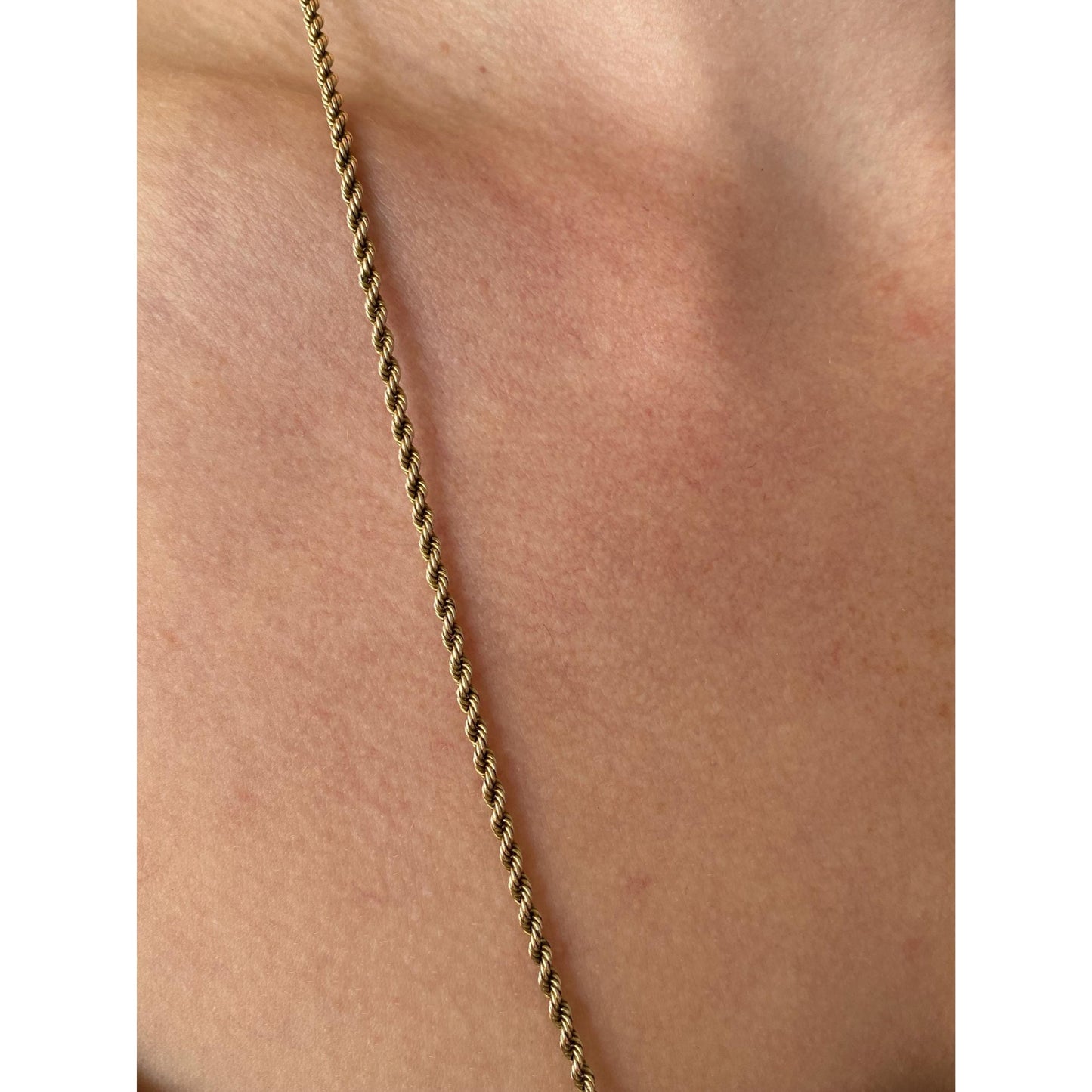 Vintage Solid 10k Yellow Gold Rope Chain Necklace - 25 inches