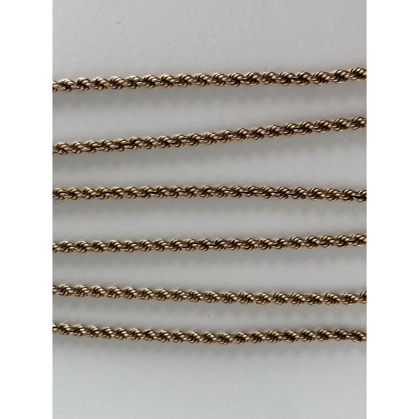 Vintage Solid 10k Yellow Gold Rope Chain Necklace - 25 inches