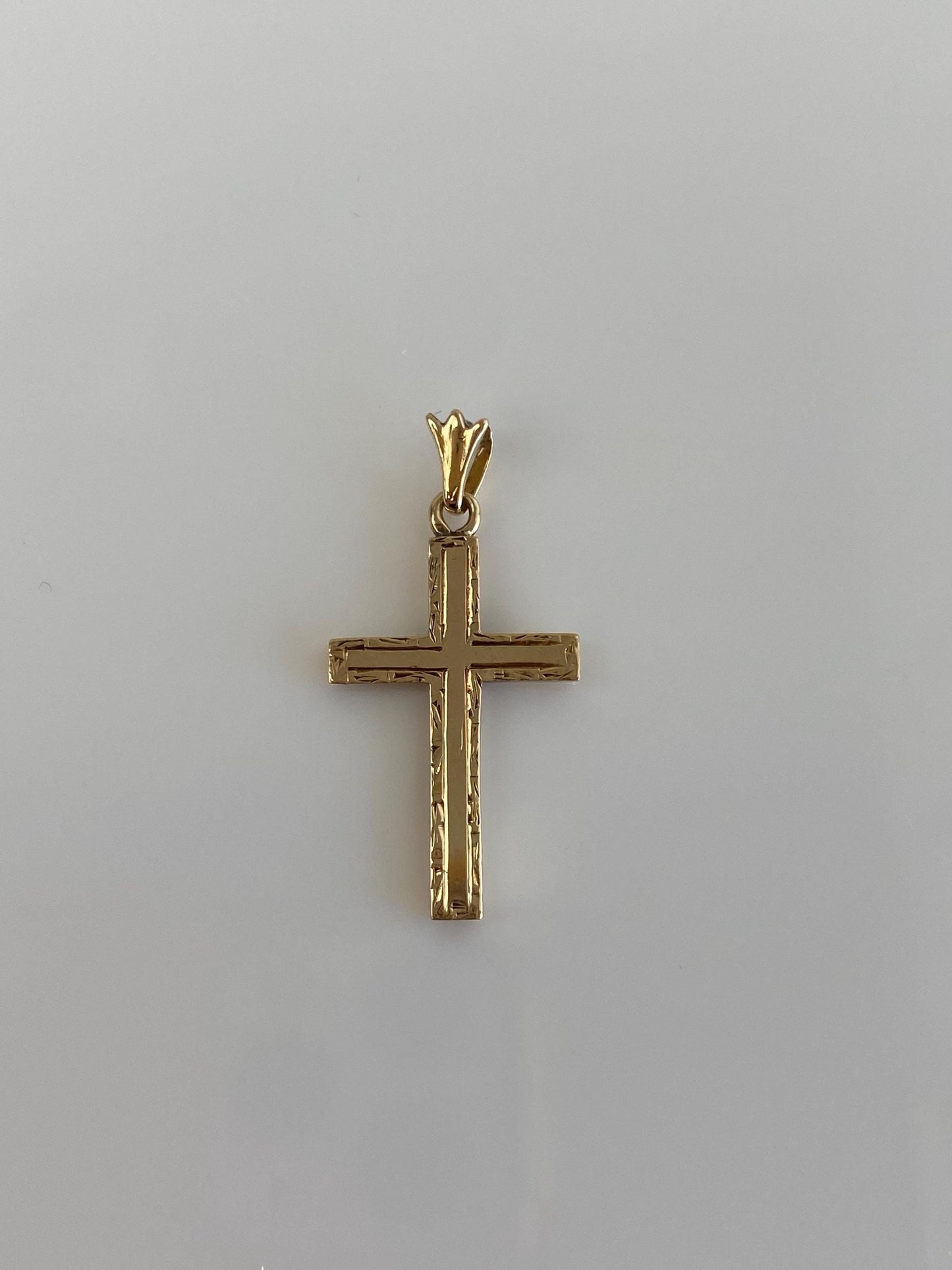 Vintage 14k Yellow Gold Cross Charm