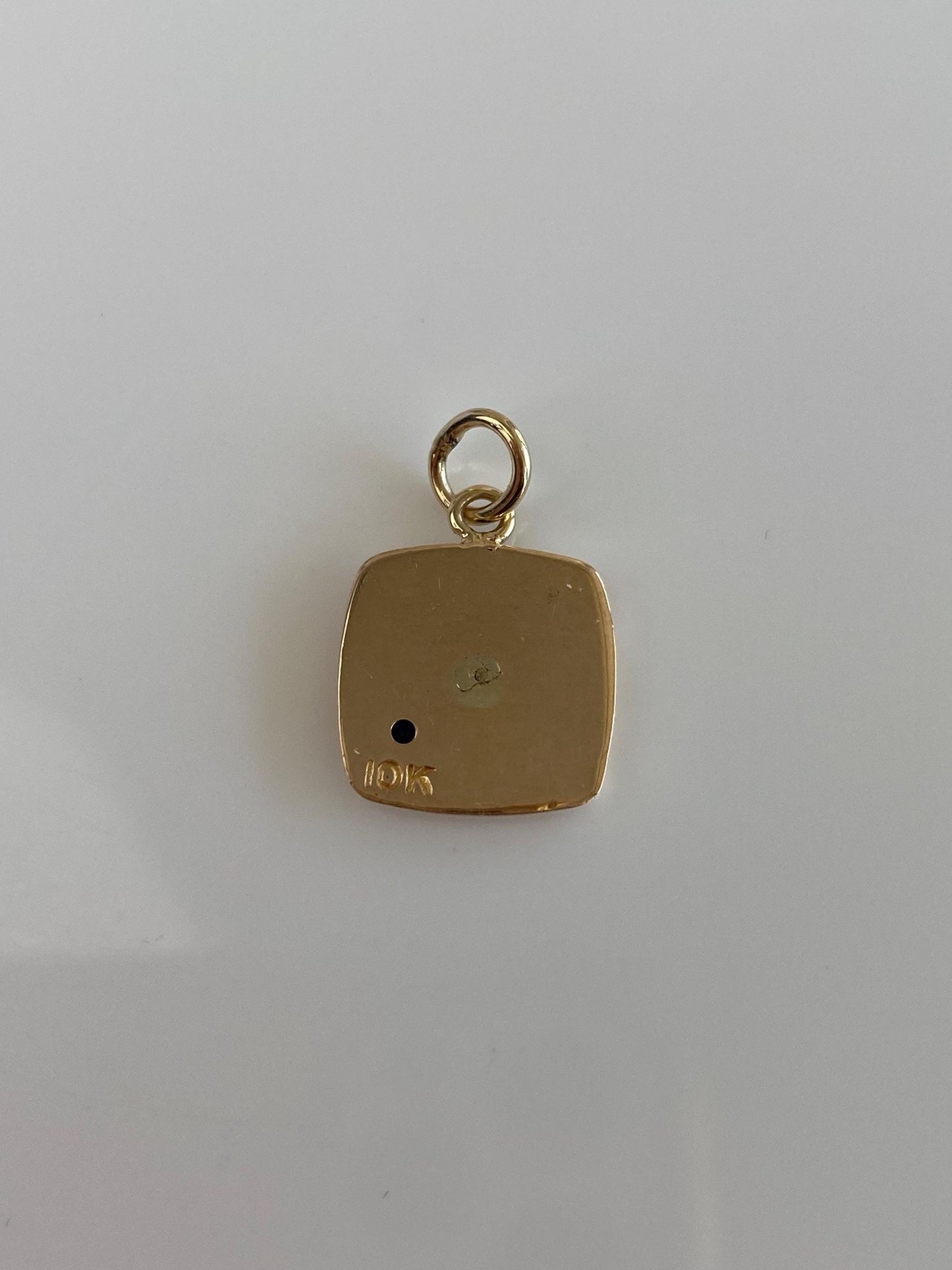 Vintage Solid 10k Yellow Gold Blue Sapphire Initial 'R' Charm
