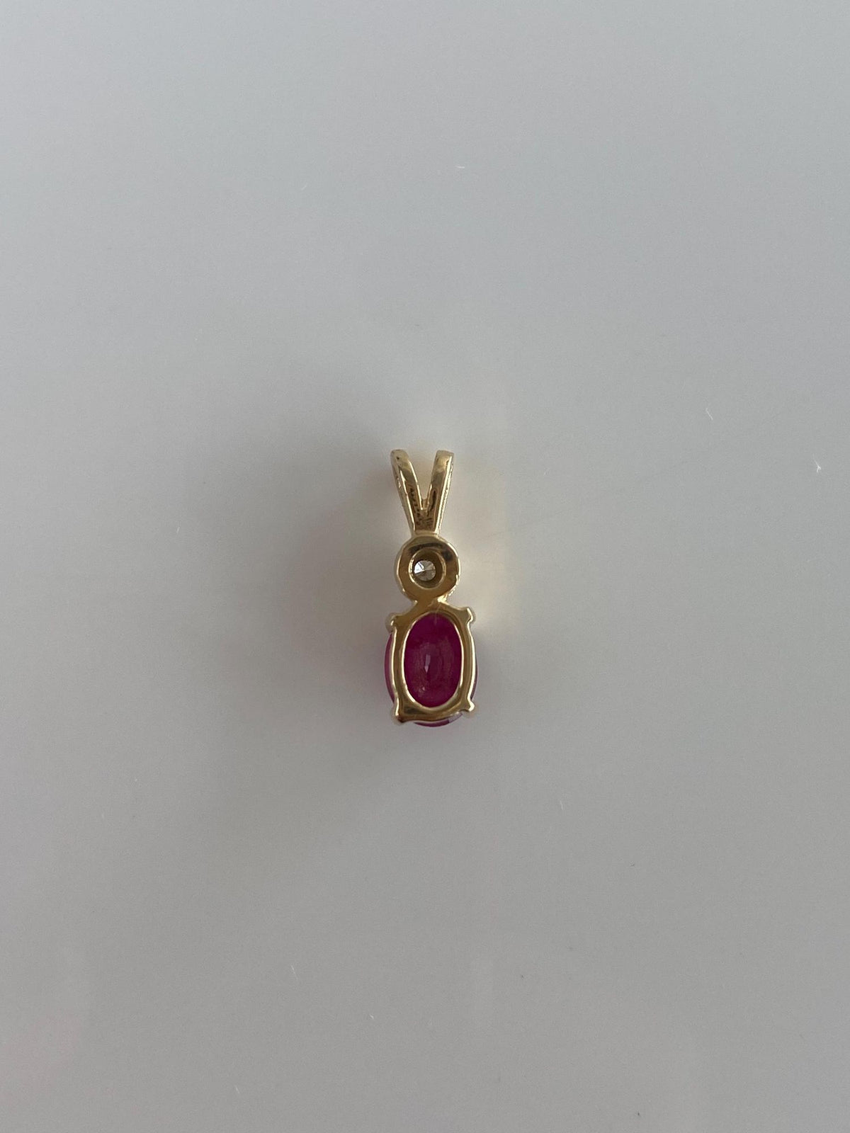 Vintage Solid 14k Yellow Gold Ruby Diamond Charm