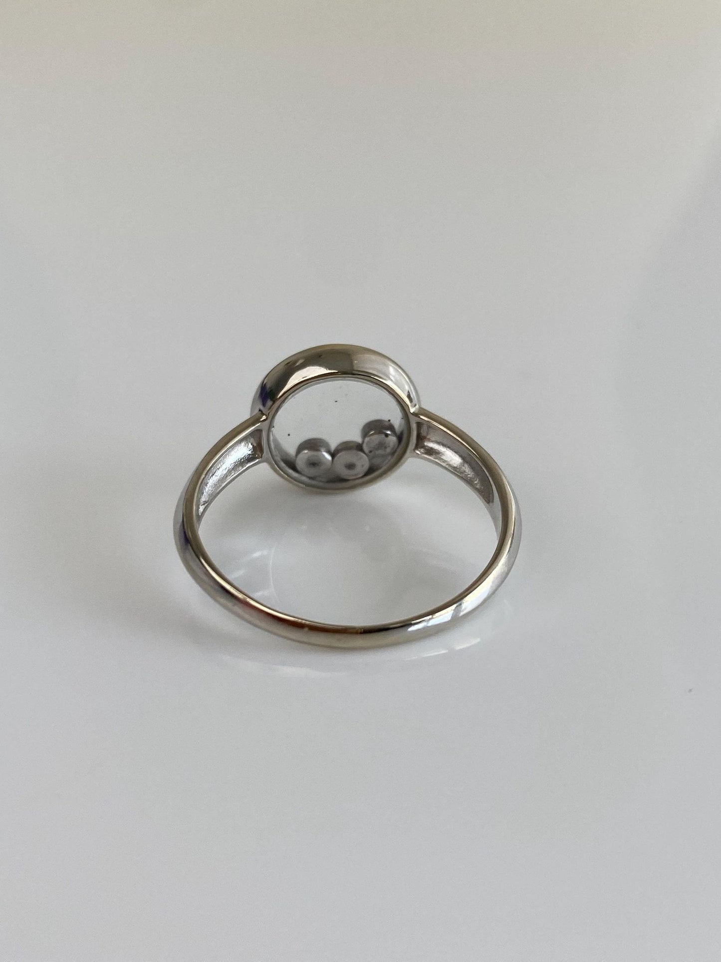 Vintage Solid 14k White Gold Diamond Shaker Ring - Size 7.75