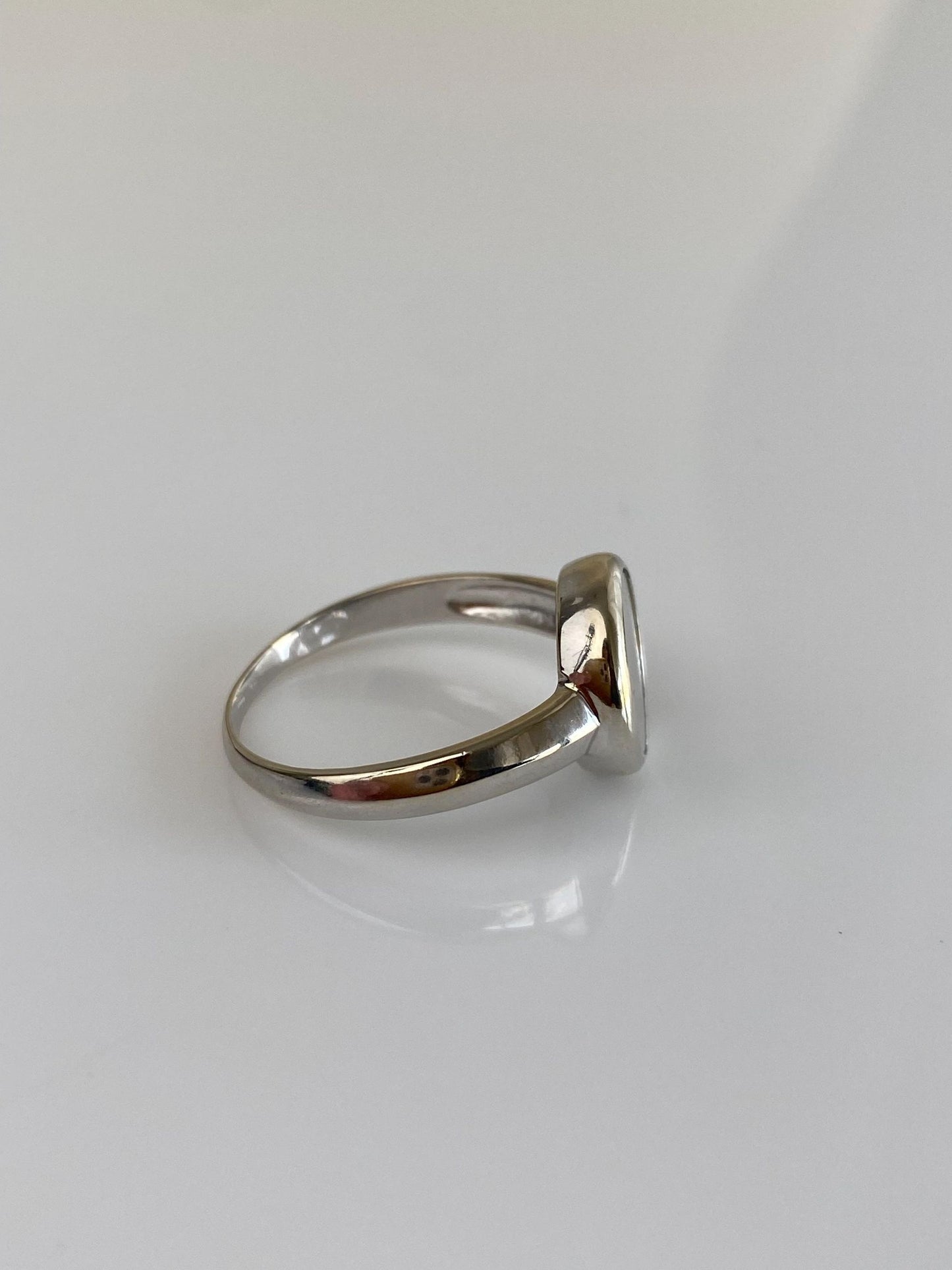 Vintage Solid 14k White Gold Diamond Shaker Ring - Size 7.75