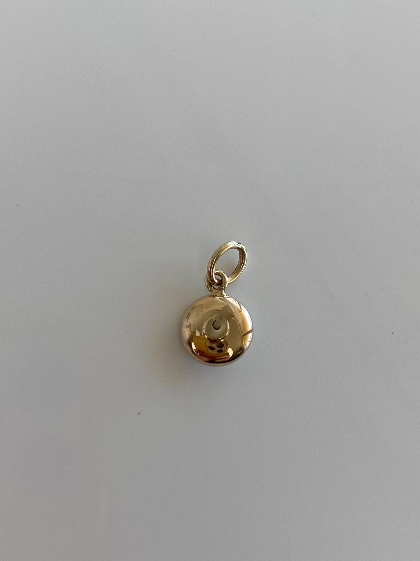 Vintage 14k White & Yellow Gold White Enamel Diamond Mother of Pearl Tie Tack Conversion Charm