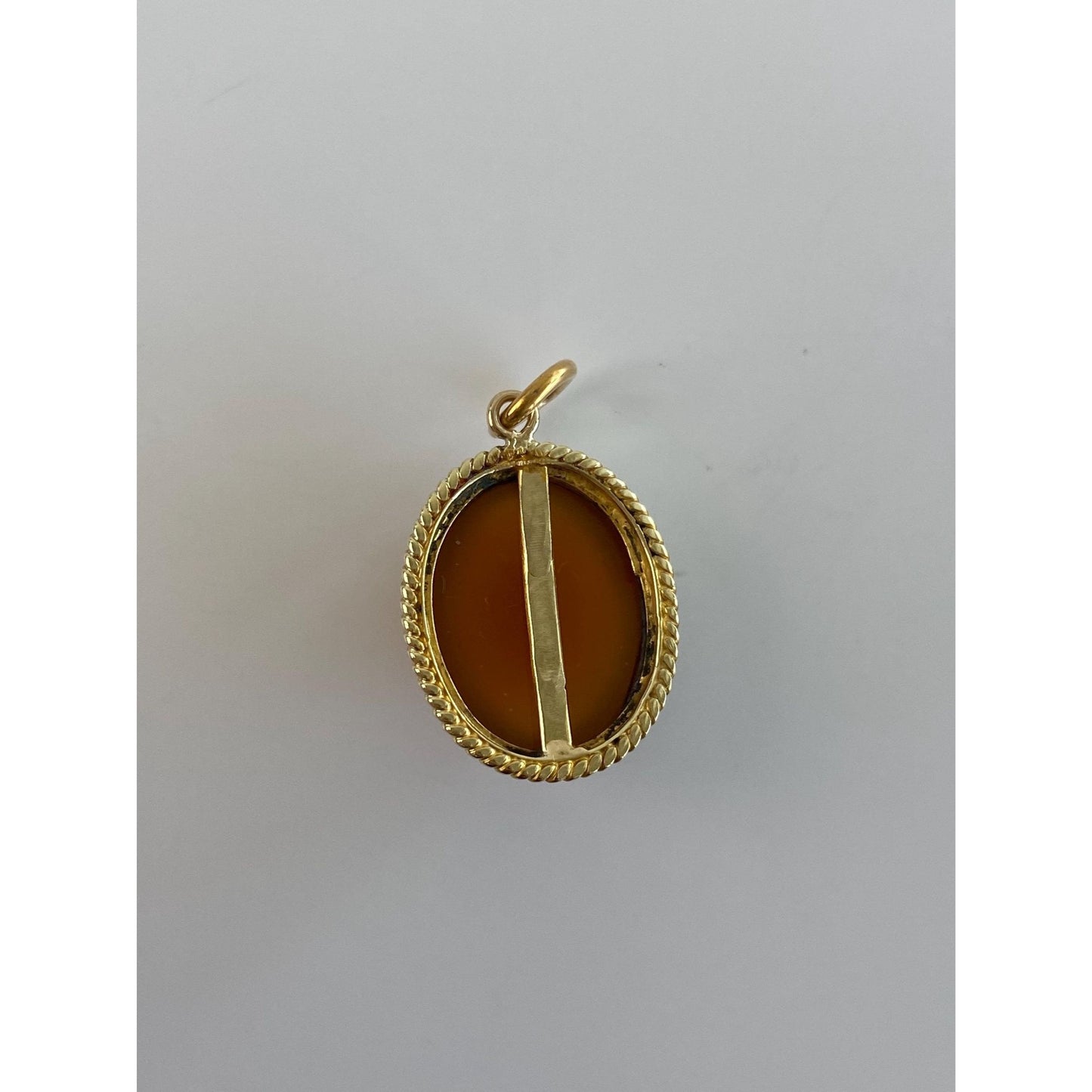 Vintage Solid 14k Yellow Gold Carnelian Cufflink Conversion Charm