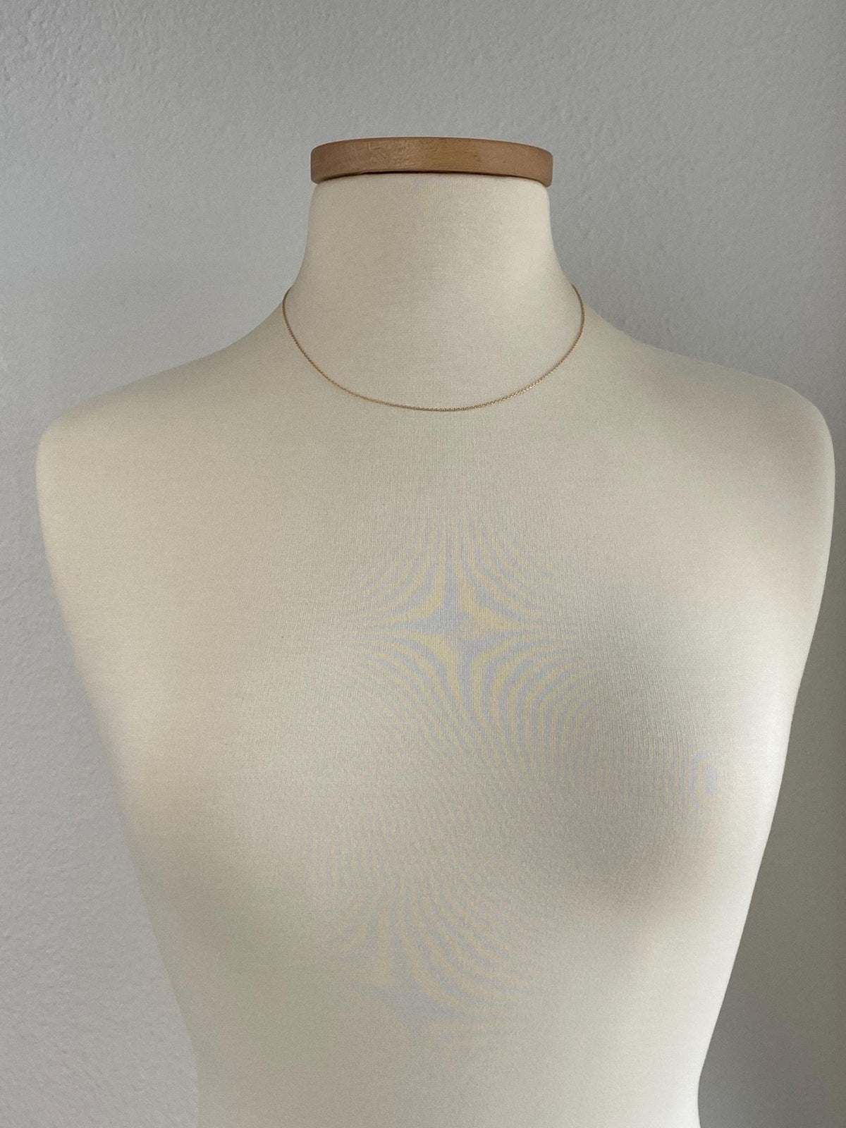 Vintage Solid 14k Yellow Gold Dainty Tight Cable Chain Necklace - 18 inches