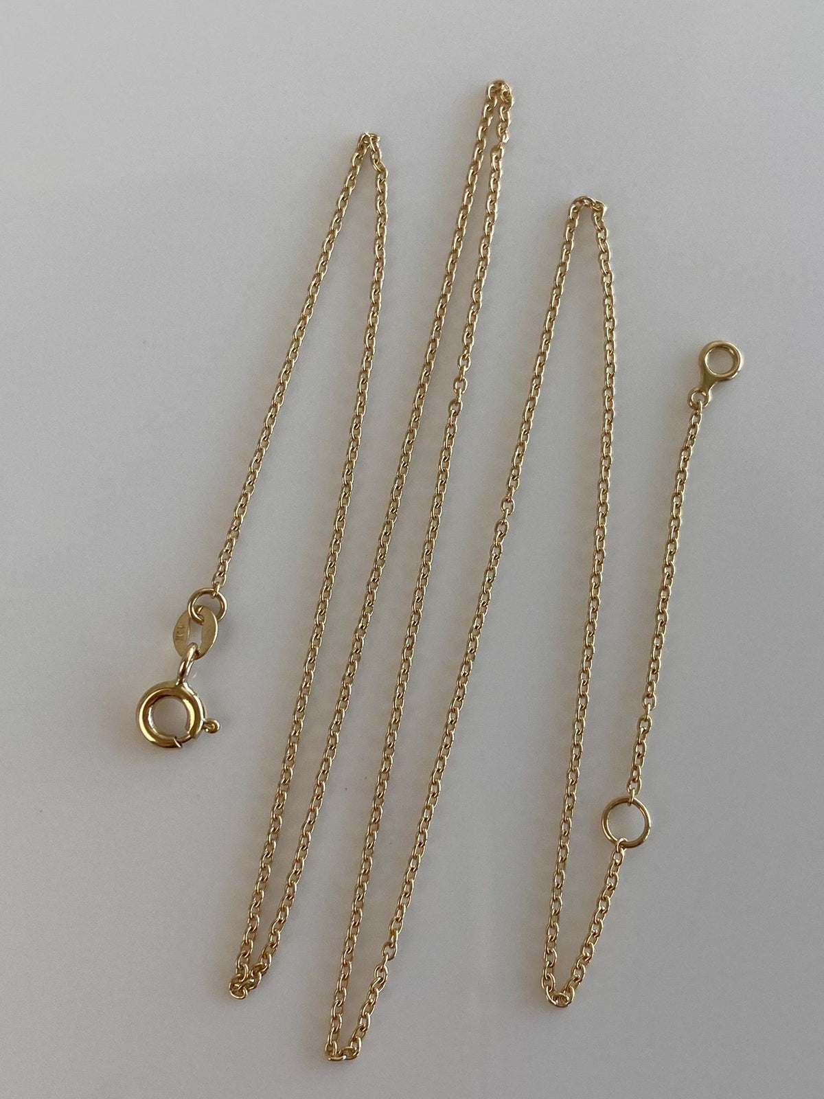 Vintage Solid 14k Yellow Gold Dainty Tight Cable Chain Necklace - 18 inches
