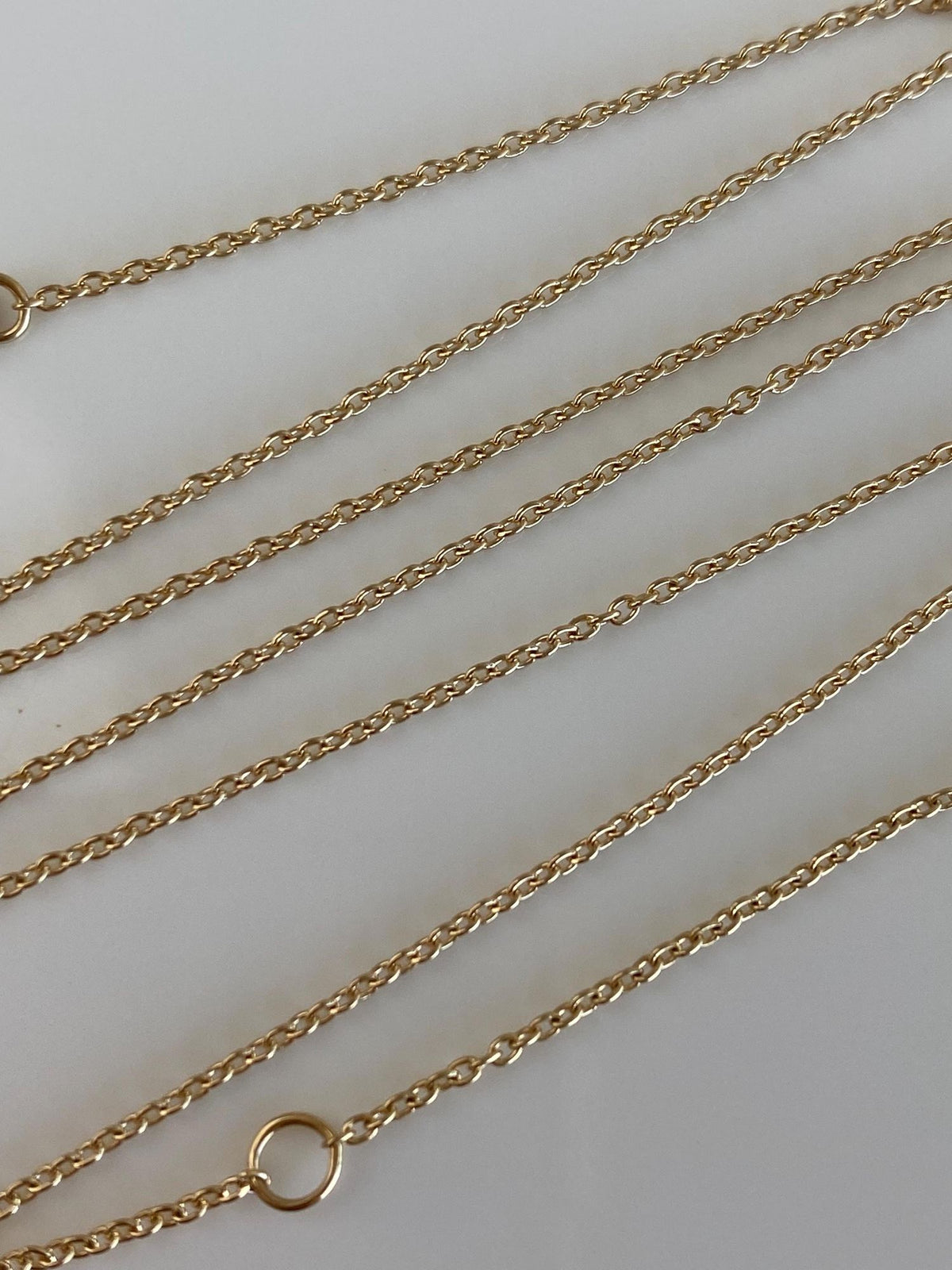 Vintage Solid 14k Yellow Gold Dainty Tight Cable Chain Necklace - 18 inches