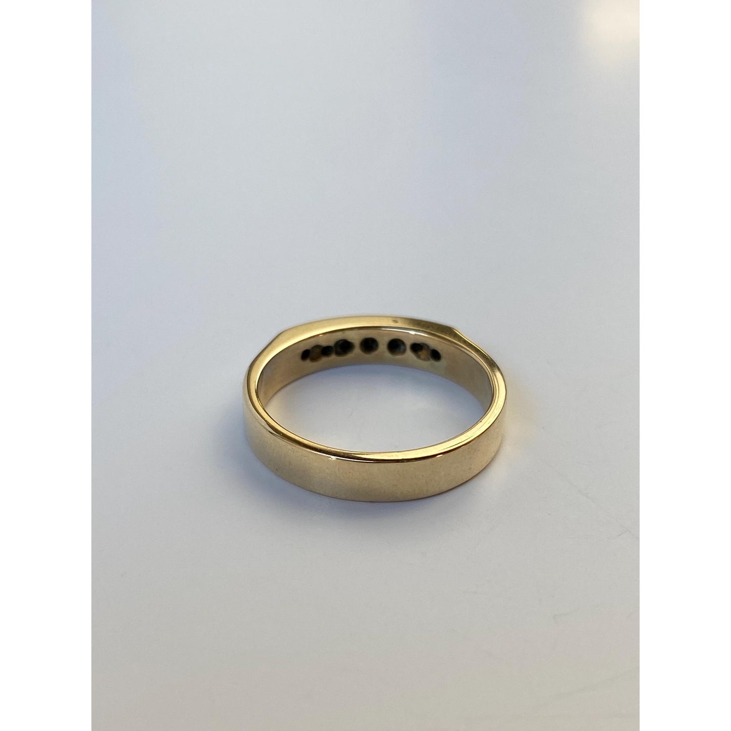 Solid 14k Yellow Gold Red Spinel Ring Band - Size 5.5