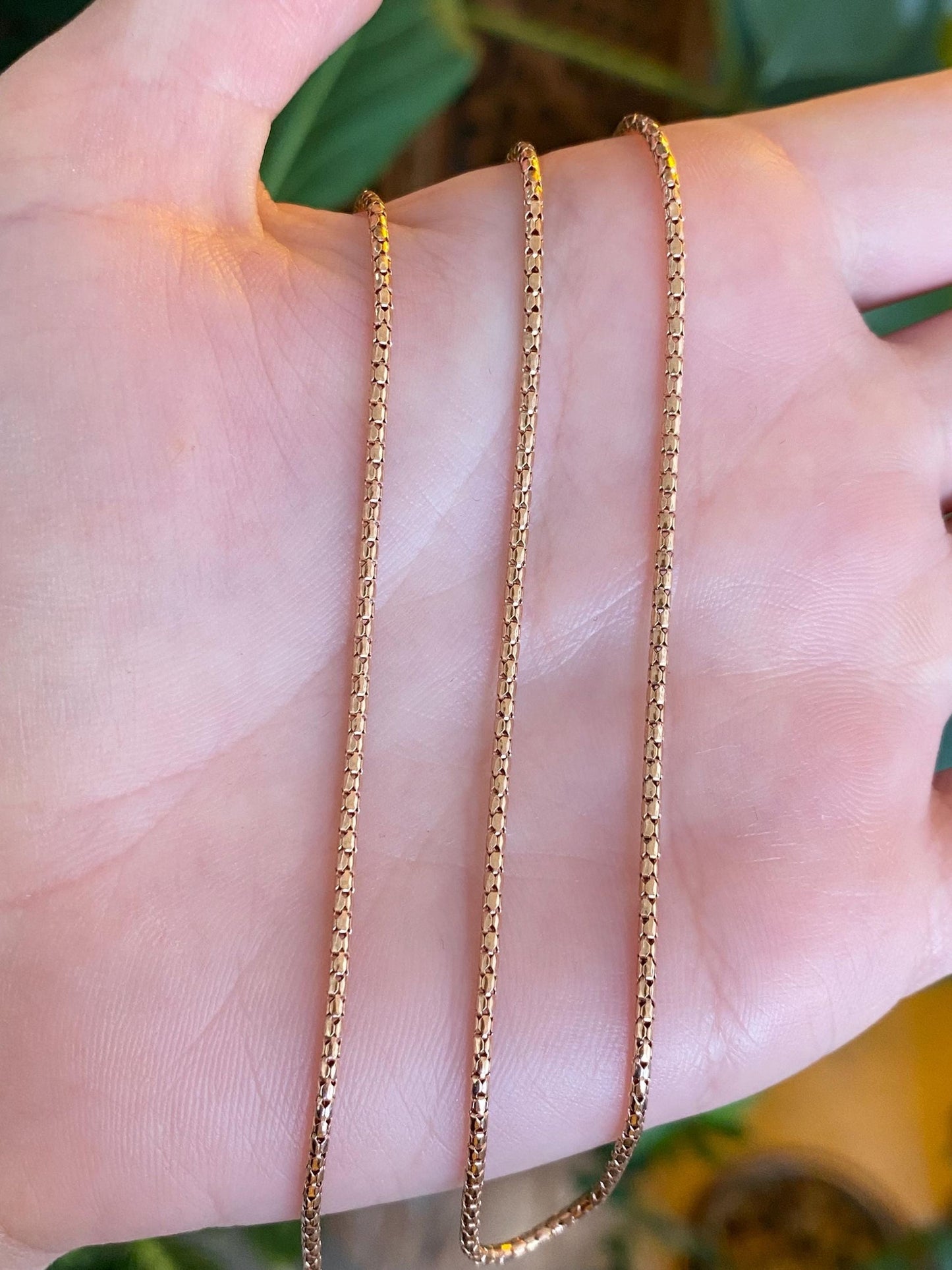 Vintage 18k Rose Gold Rounded Fancy Link Chain Necklace - 20 inches