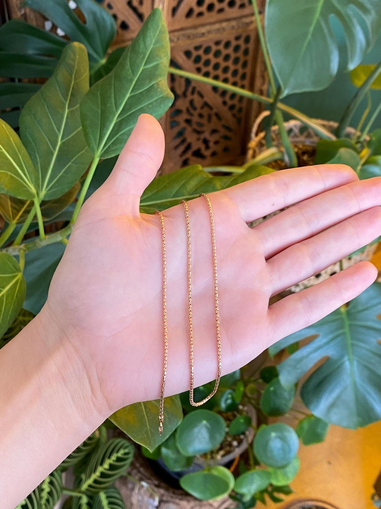 Vintage 18k Rose Gold Rounded Fancy Link Chain Necklace - 20 inches