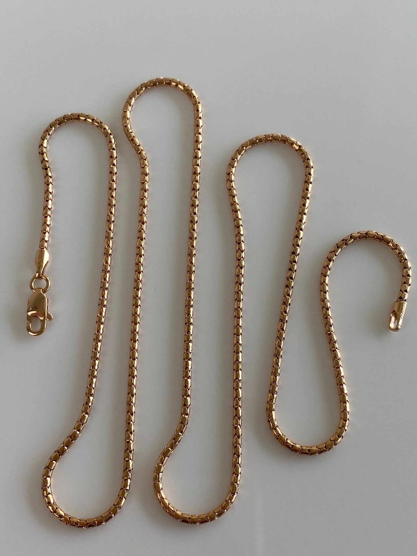 Vintage 18k Rose Gold Rounded Fancy Link Chain Necklace - 20 inches