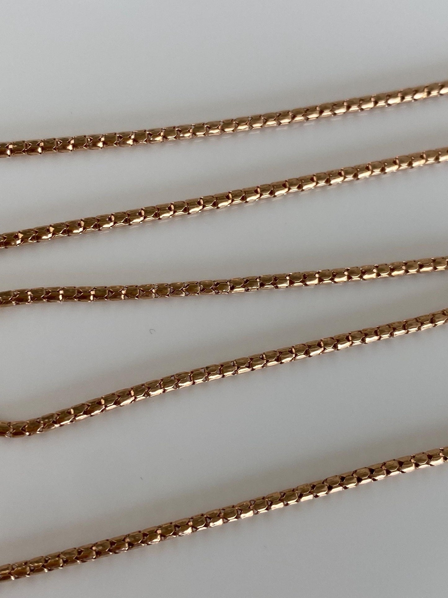 Vintage 18k Rose Gold Rounded Fancy Link Chain Necklace - 20 inches