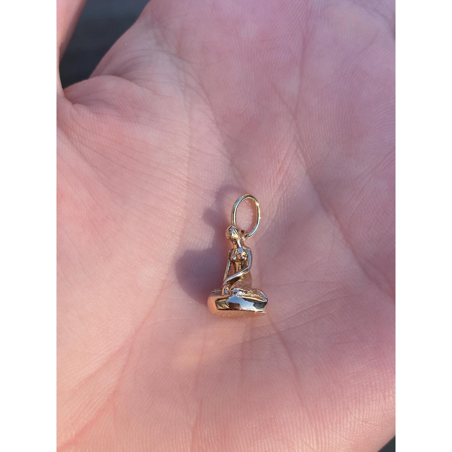 Vintage Solid 14k Yellow Gold Denmark Mermaid Charm