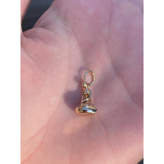 Vintage Solid 14k Yellow Gold Denmark Mermaid Charm