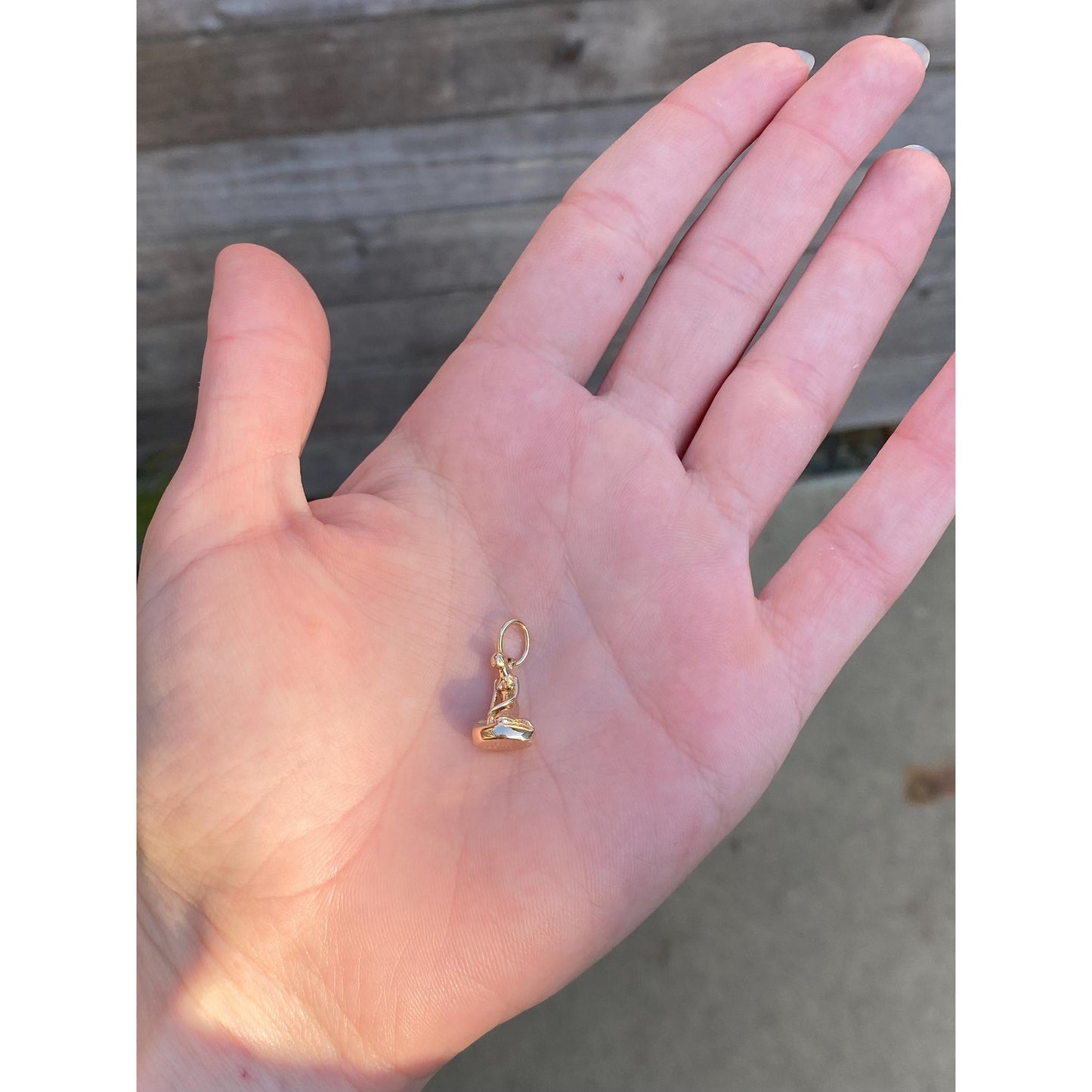 Vintage Solid 14k Yellow Gold Denmark Mermaid Charm