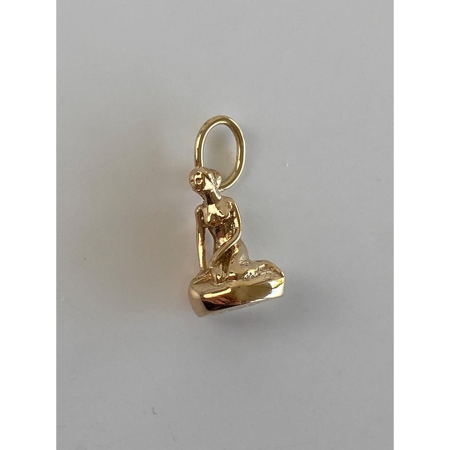 Vintage Solid 14k Yellow Gold Denmark Mermaid Charm
