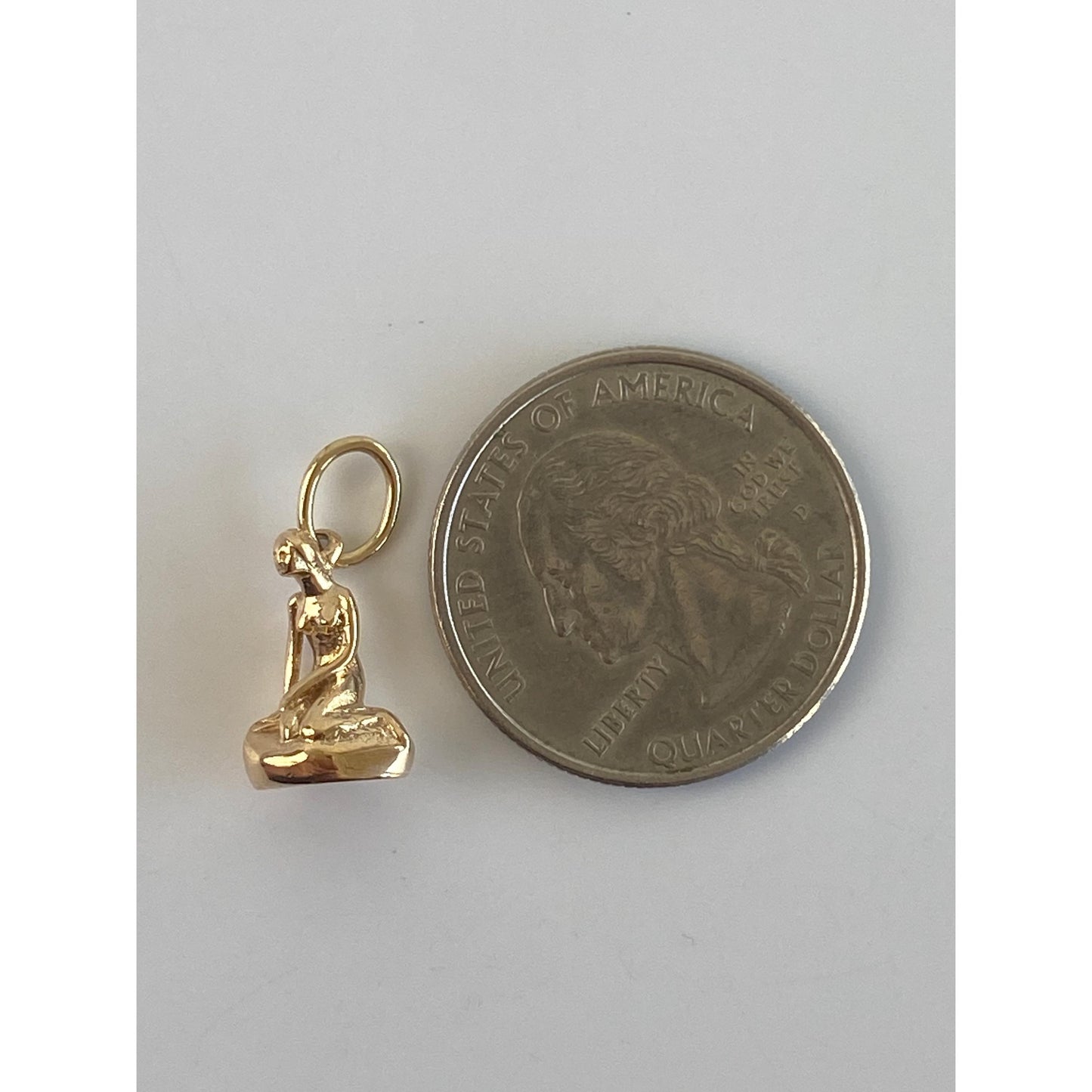 Vintage Solid 14k Yellow Gold Denmark Mermaid Charm